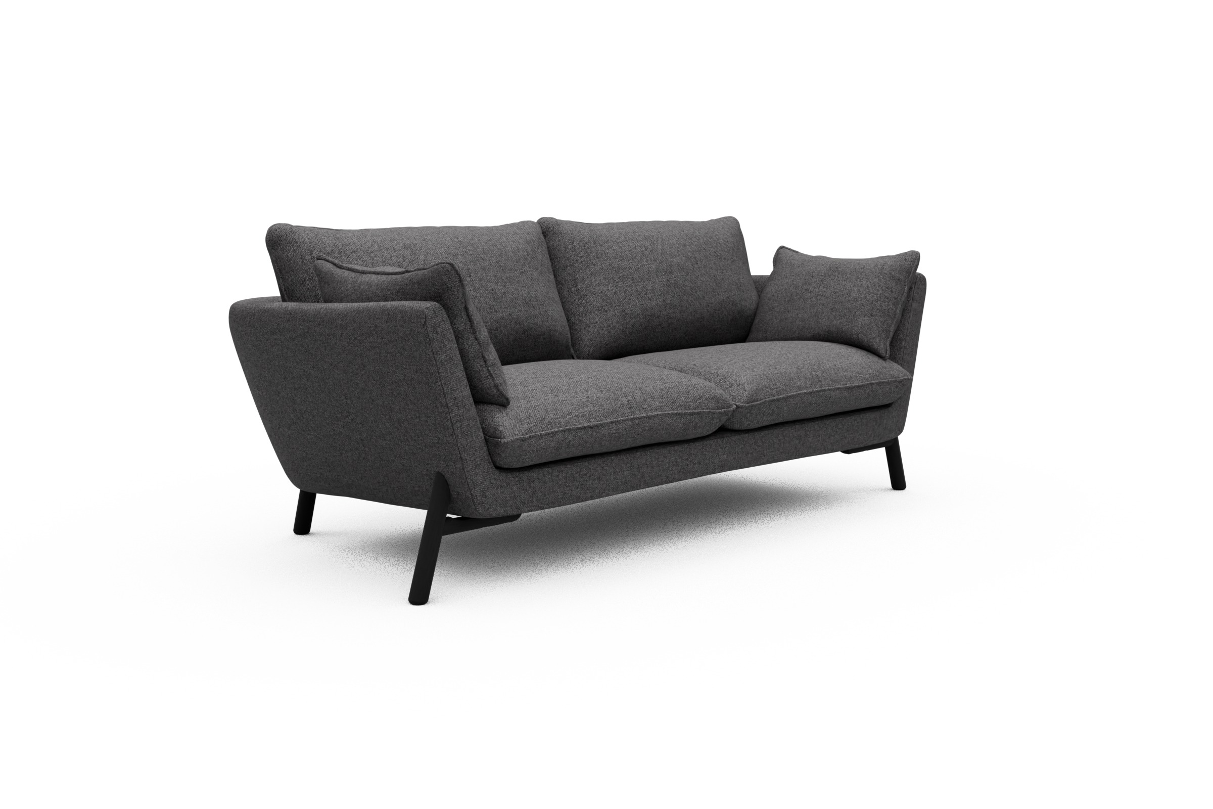 Sofa Emil 2-Sitzer Beinfarbe Eiche Schwarz Sama-Antracite