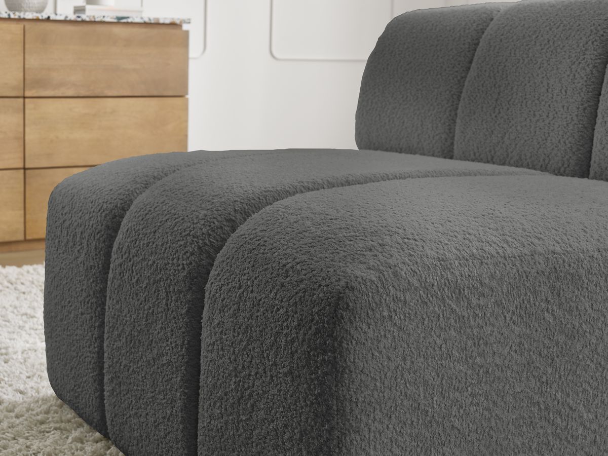 Bobochic Annecy Sofamodul 1-Sitzer Bouclé-Stoff Dunkelgrau
