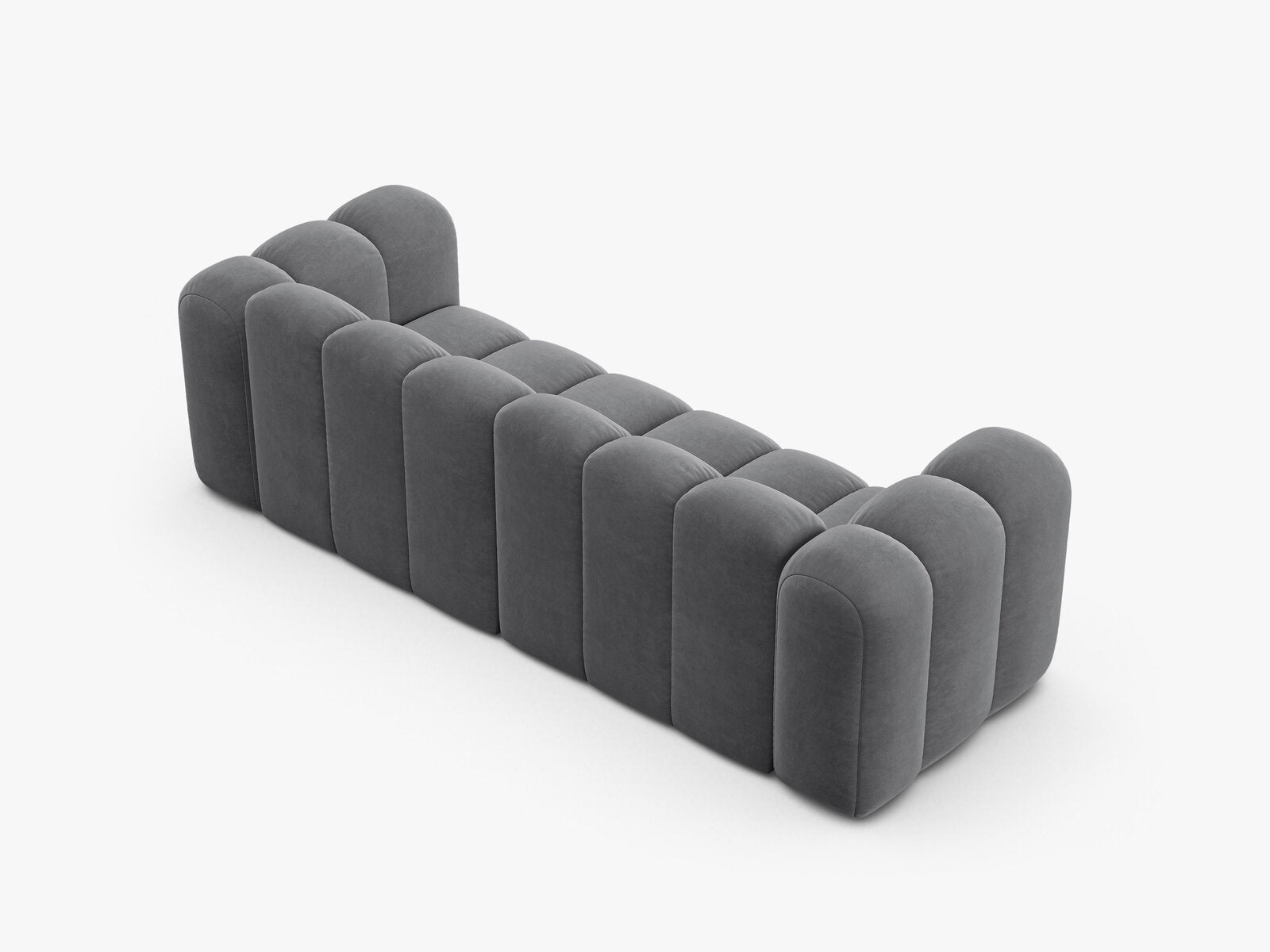 Micadoni Sofa Lupine 3-Sitzer Samt Salvador Grau