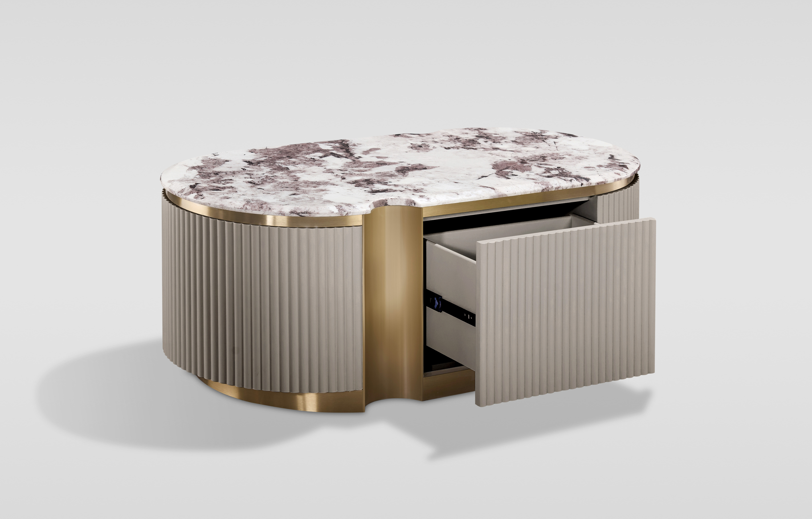 Livin Hill Couchtisch Stilig 122 × 60 × 45 cm Dunkles Taupe, Platte Taupe/Kühles Dunkelbraun