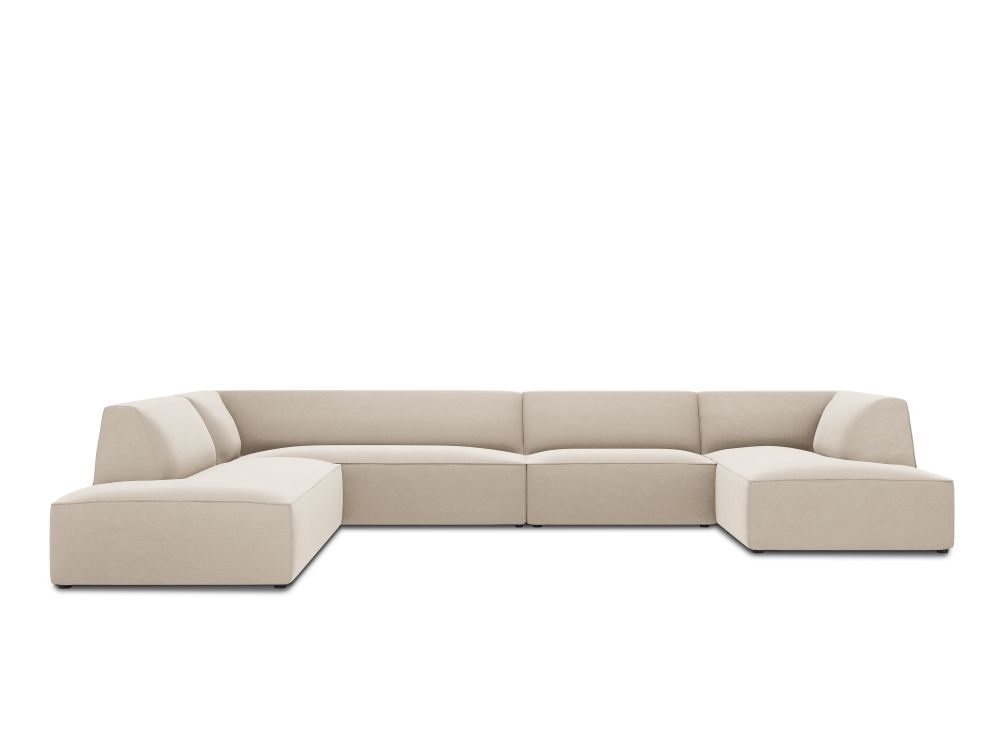 Cosmopolitan Design Panoramasofa Siena 7-Sitzer Samt Salvador Beige Links