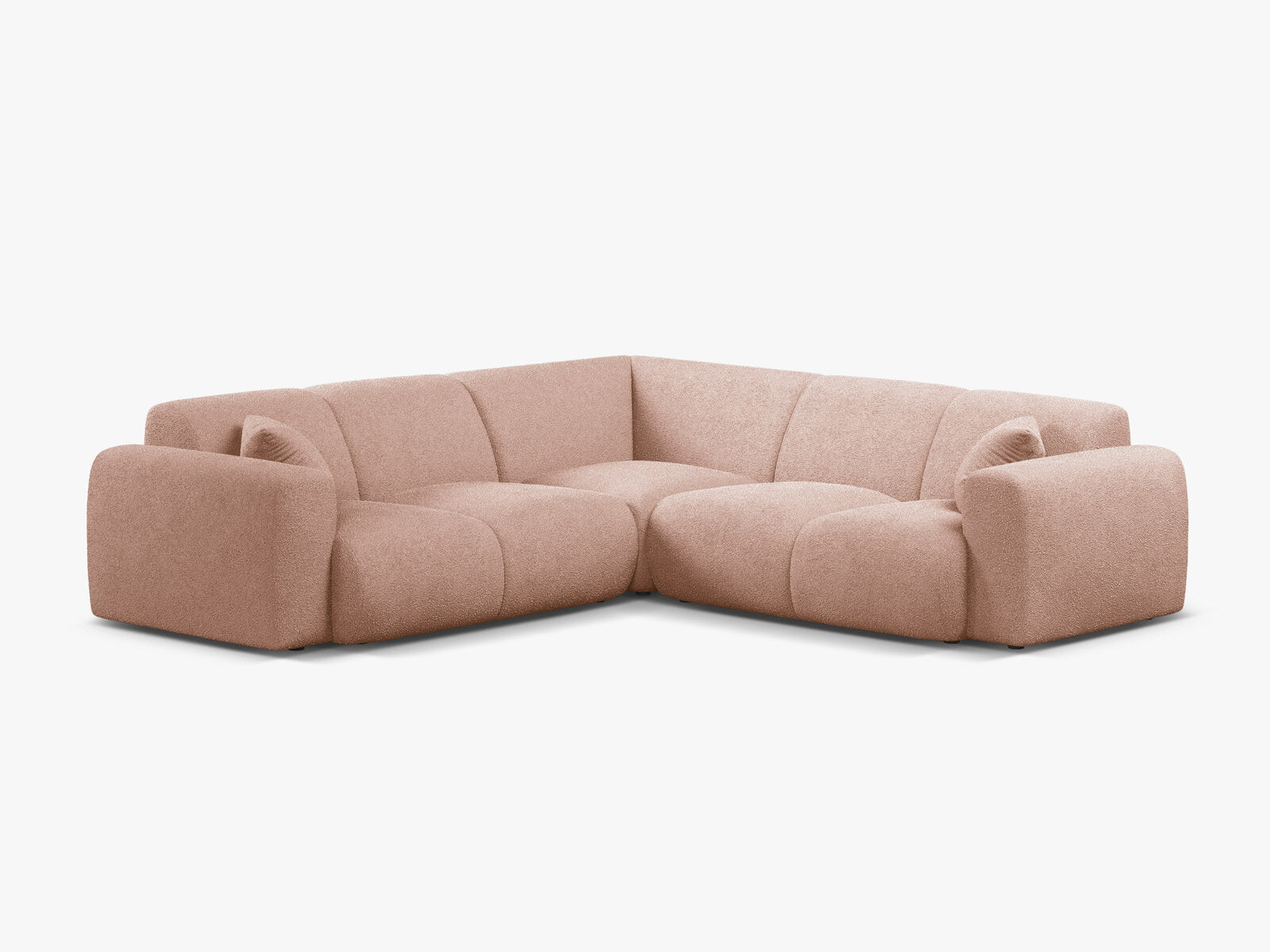 Micadoni Ecksofa Molino 5-Sitzer Boucle Baloo Puderrosa