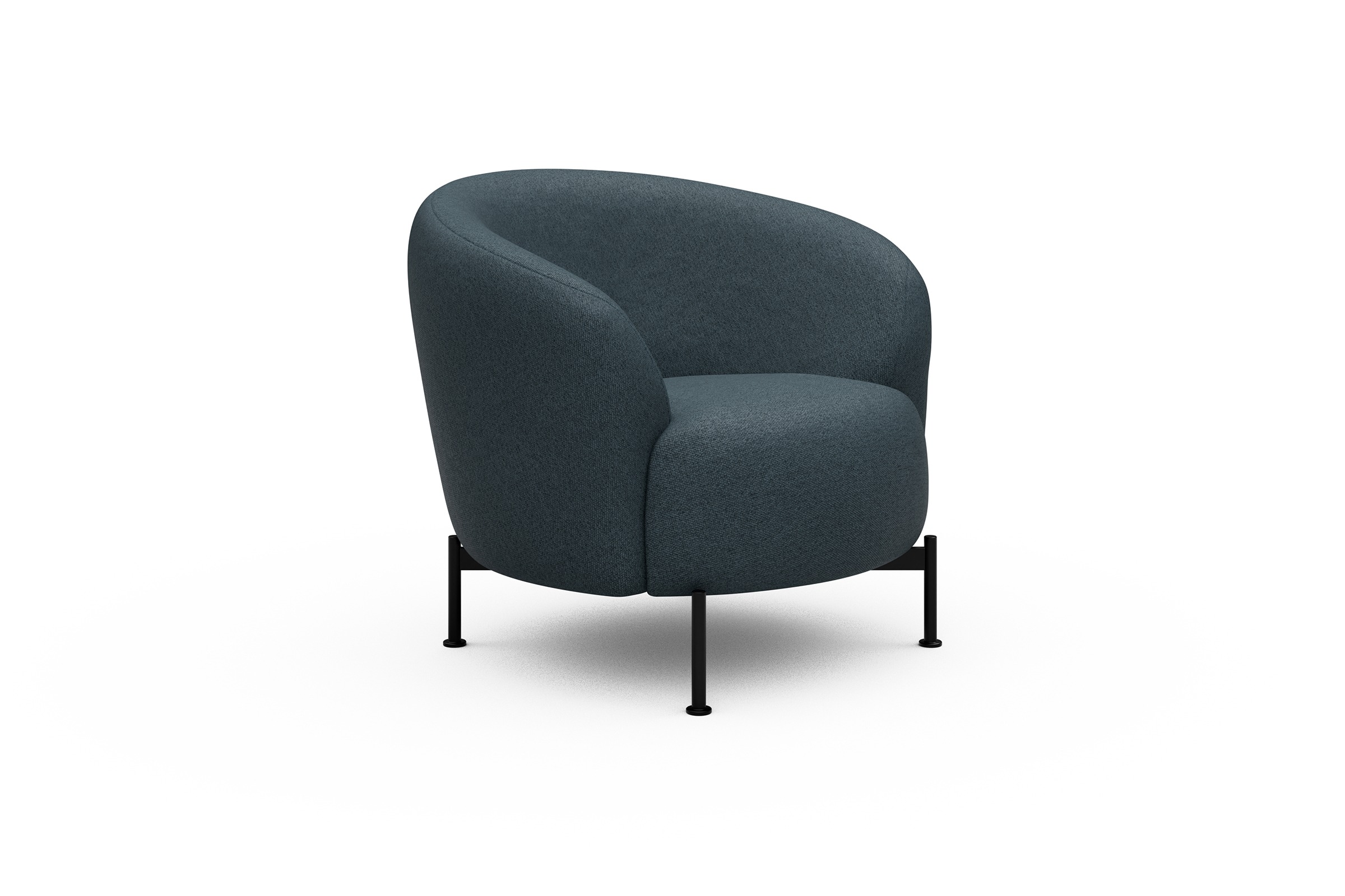 Sessel Ronda X-Metallgestell Schwarz Denari-Royal-Blue