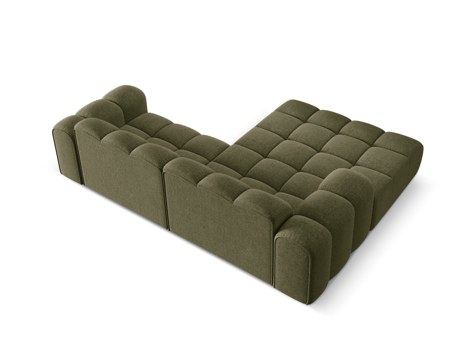 Cosmopolitan Design Ecksofa Treno 3-Sitzer Chenille Eden Grün Links