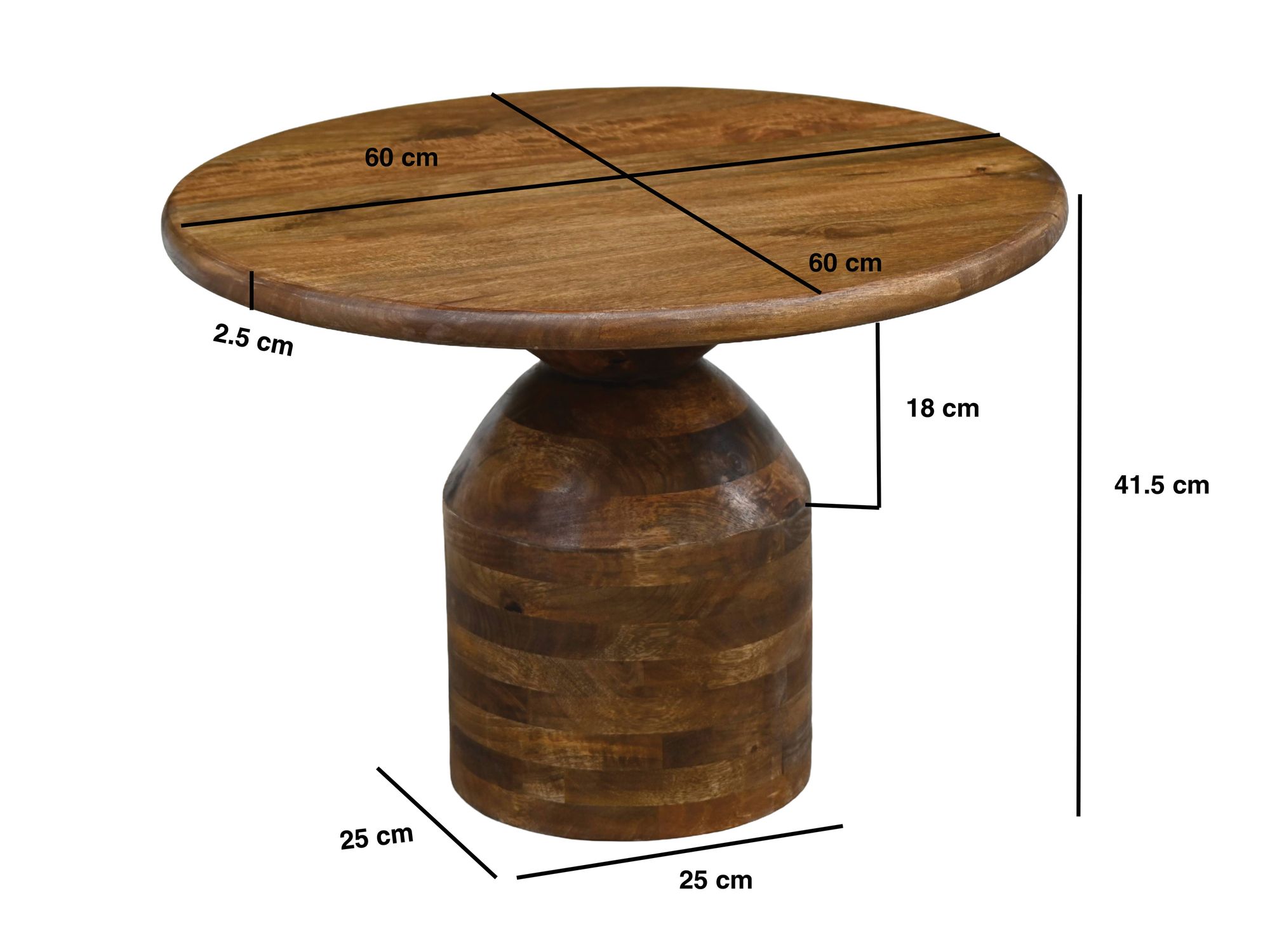 Couchtisch Vaksdal Massivholz Mango Höhe 41,5 cm