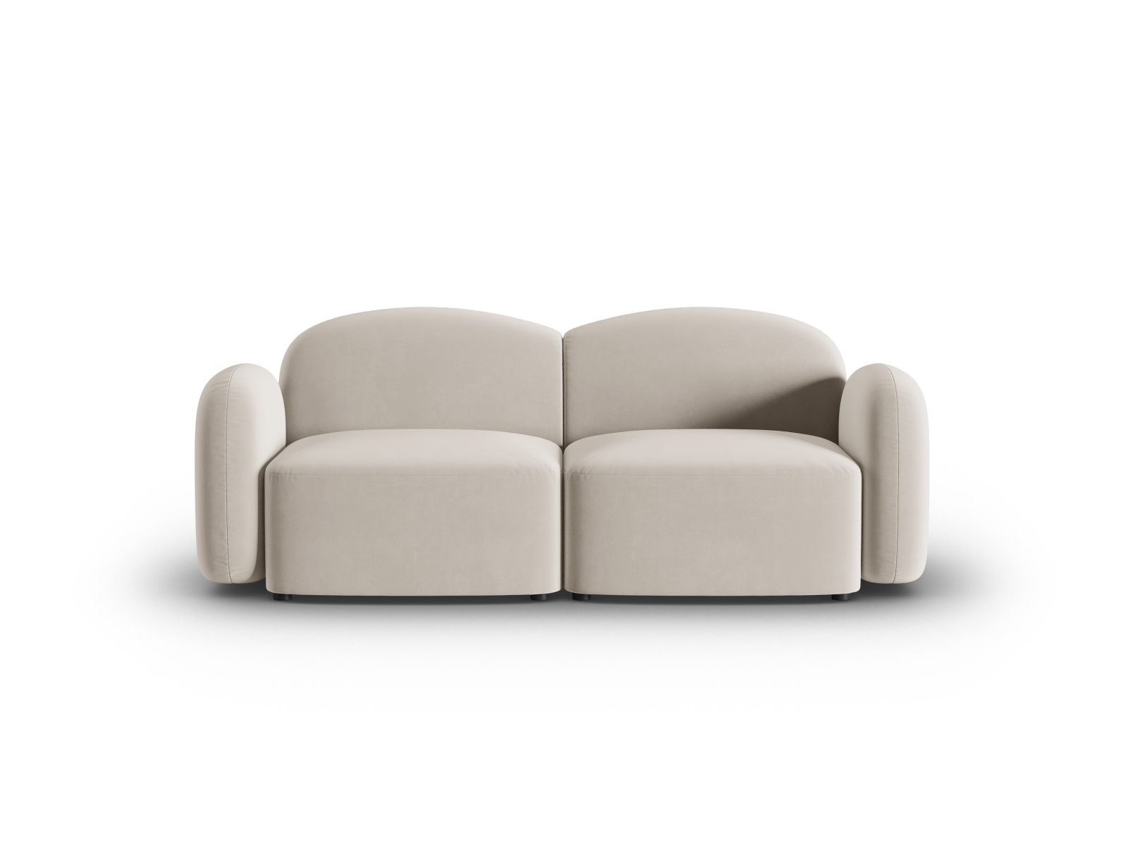 Micadoni Sofa Blair 2-Sitzer Samt Casino Hellbeige