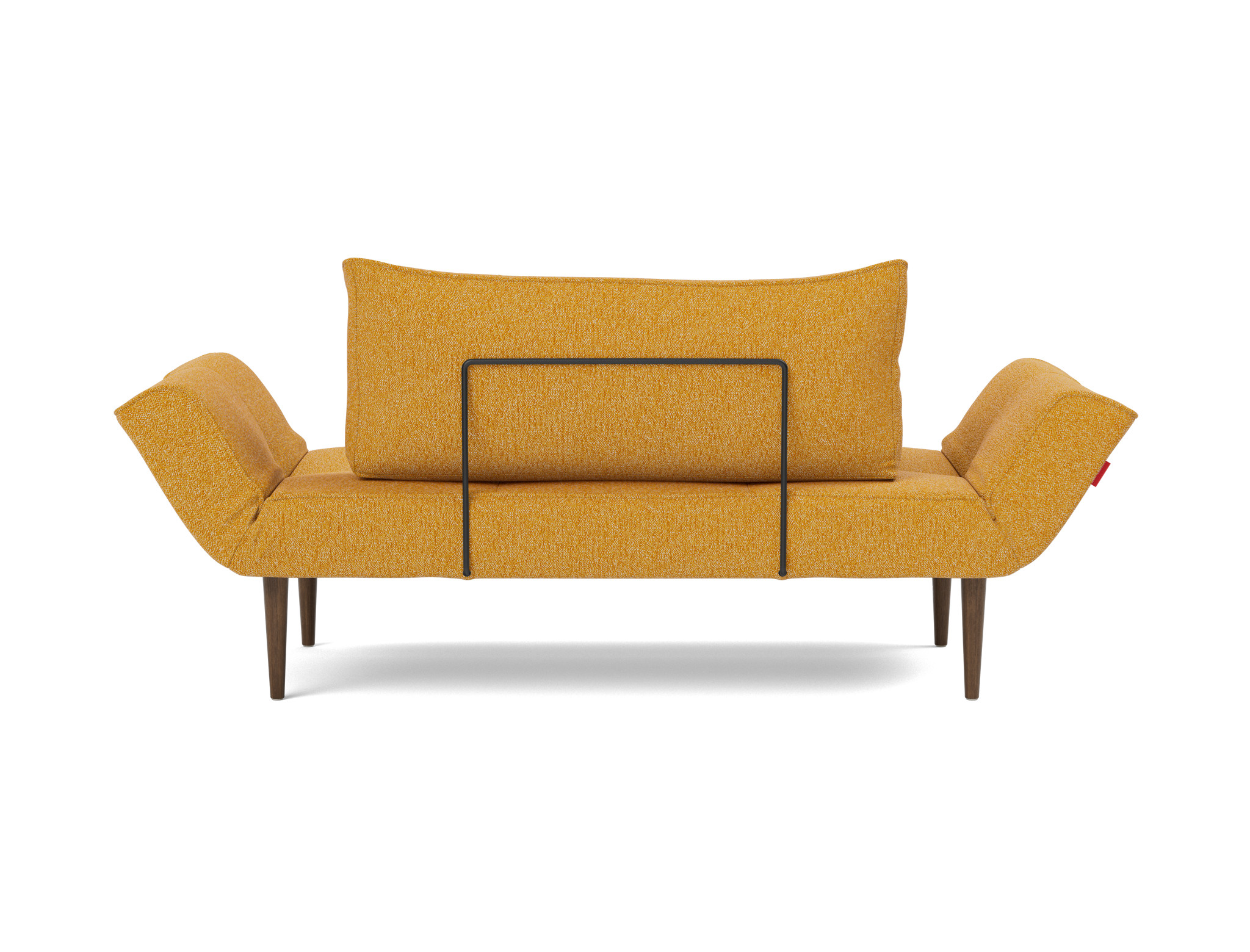 Tagesbett Zeal Boucle Skandi 536-Ochre Beine Styletto Eiche dunkel