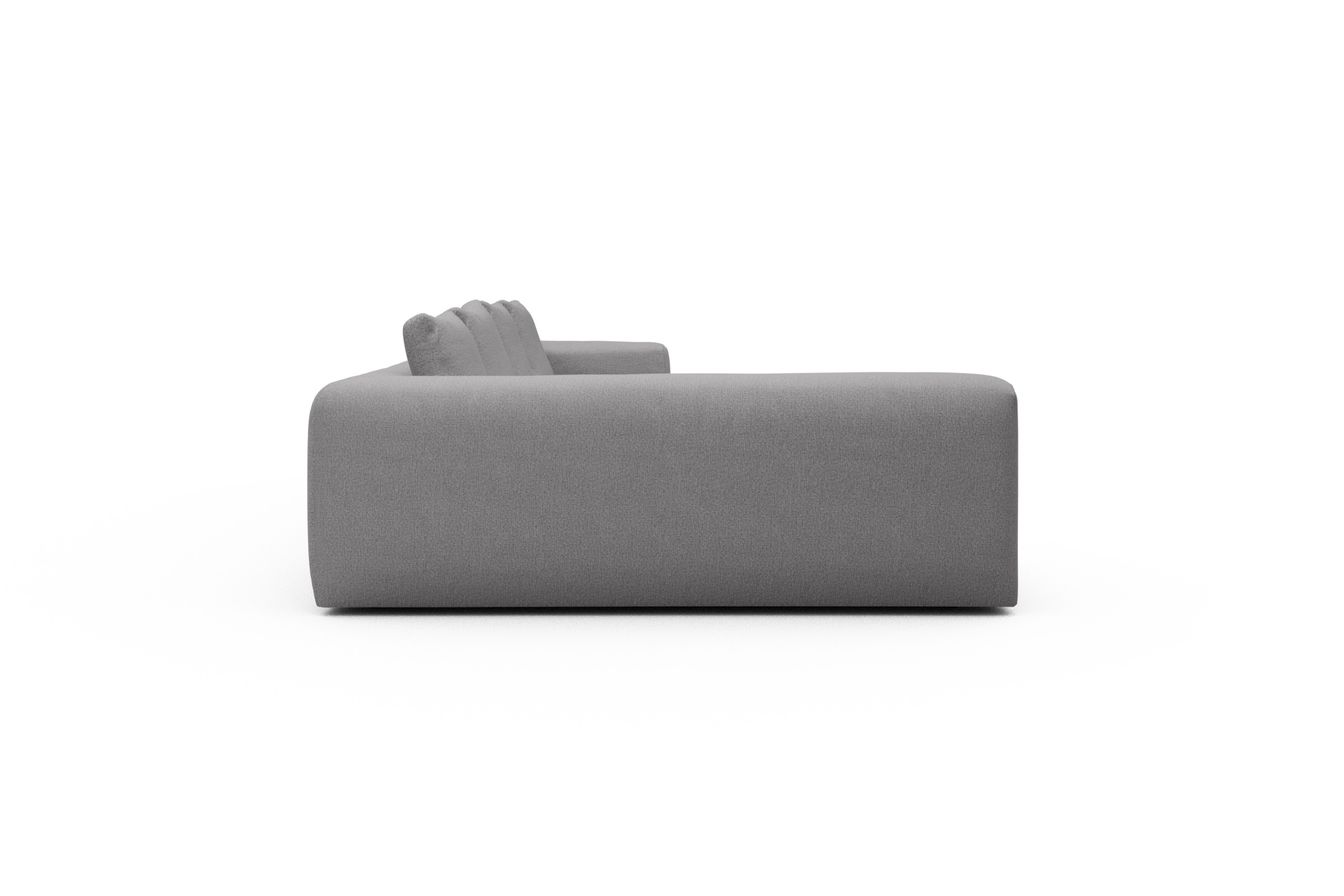 Wohnlandschaft Fred Chaiselongue rechts mit 2-Sitzer und lange Armlehne links Sama-Grey