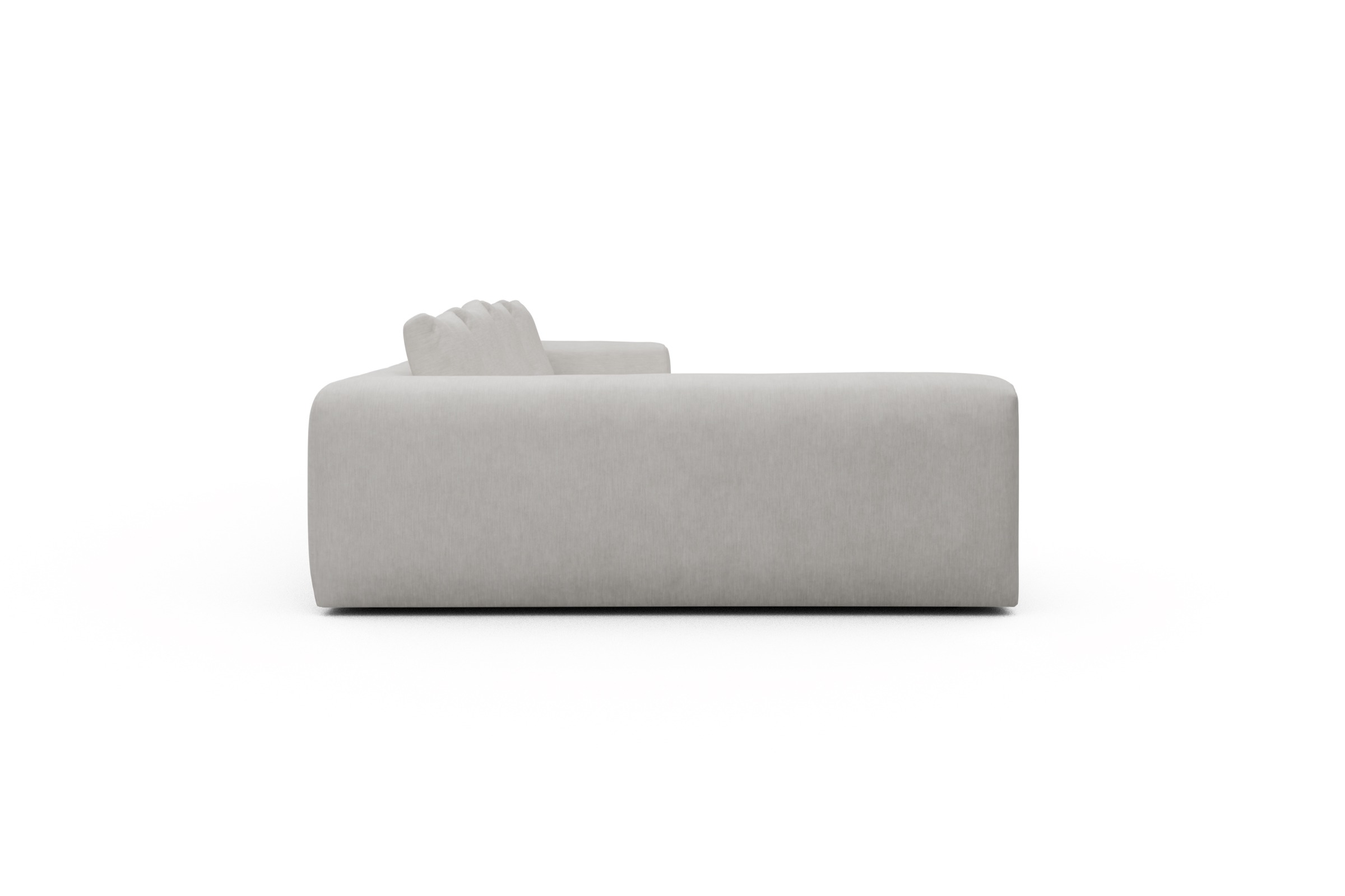 Wohnlandschaft Fred Chaiselongue rechts mit 2-Sitzer und lange Armlehne links Vivus-Dusty-Off-White