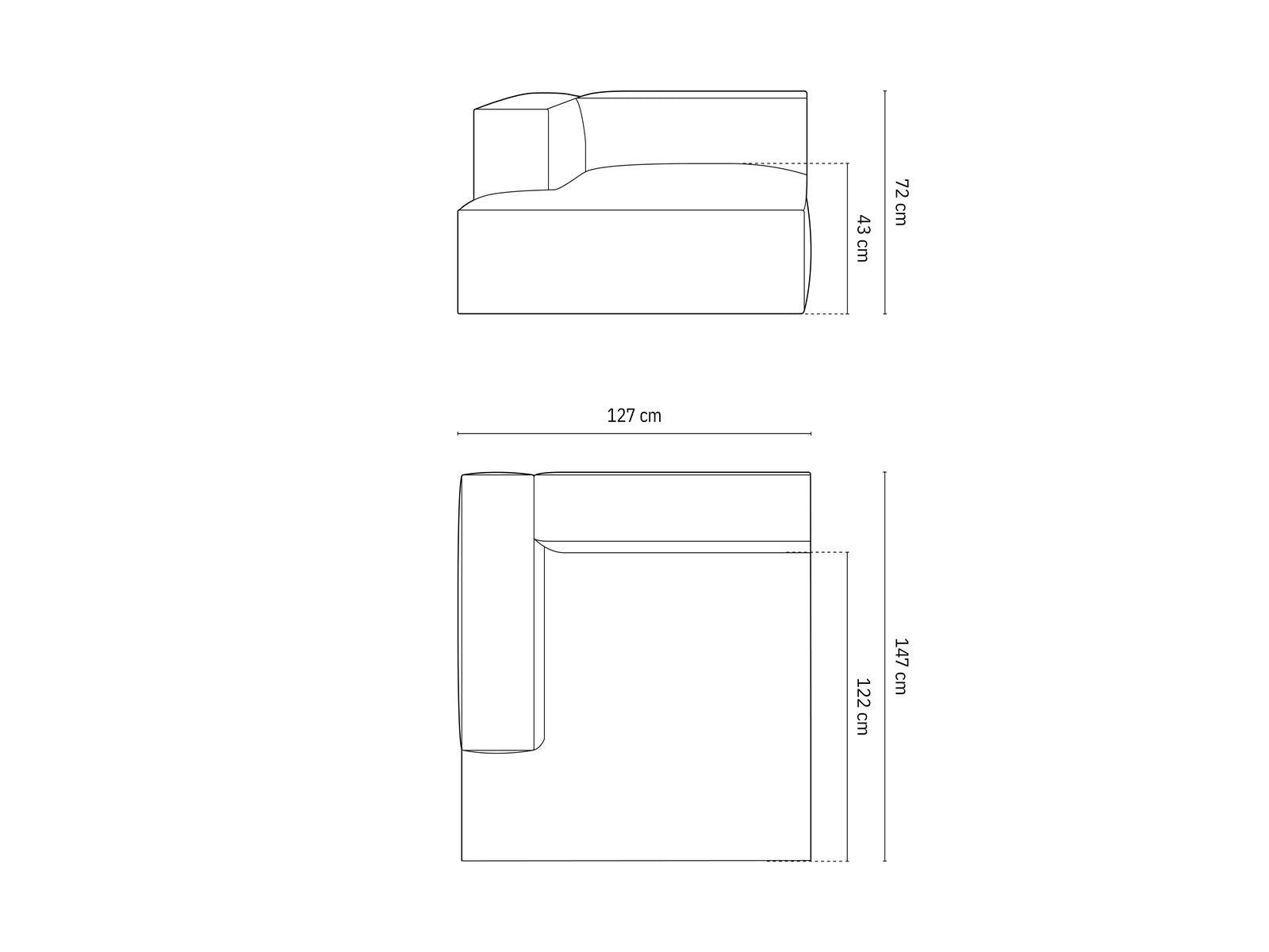 Micadoni Recamiere Nuria 1-Sitzer Links Samt Beige