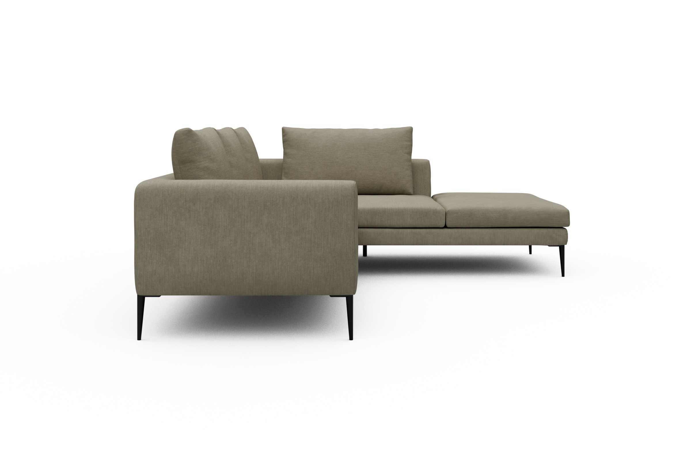 Ecksofa Paul Relax-Ecke rechts mit 2-Sitzer Vivus-Dusty-Sand