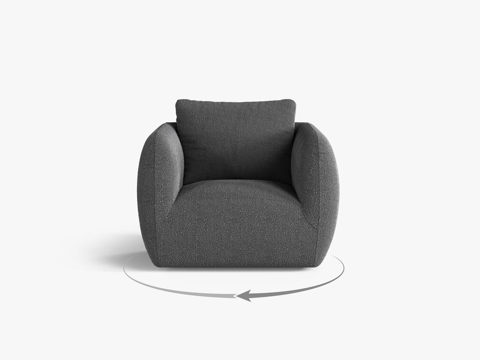 Micadoni Sessel Iga Boucle Baloo Dunkelgrau