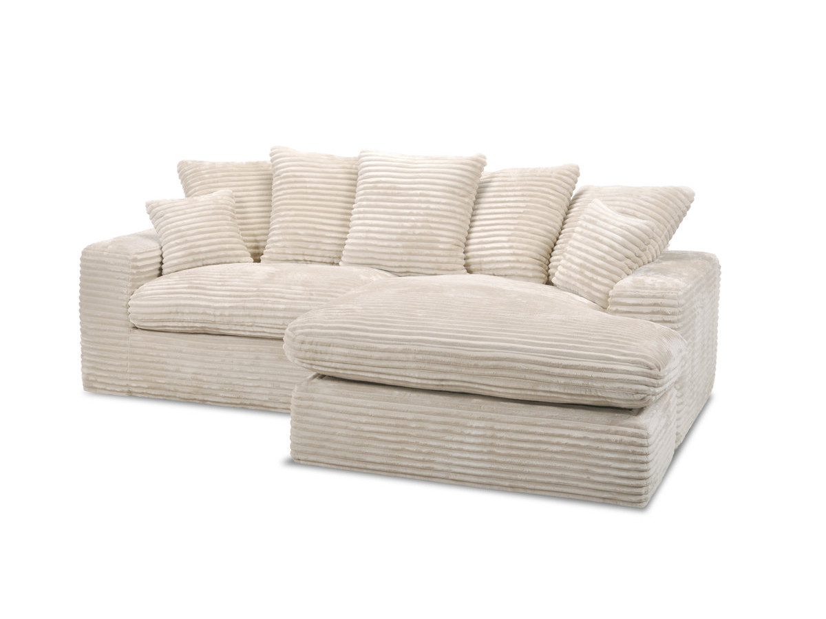 Bobochic Nevada Ecksofa Breitcord weich Beige