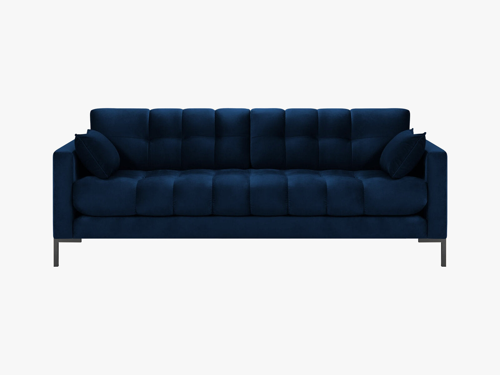 Micadoni Sofa Mamaia 3-Sitzer Samt Bluvel Königsblau schwarze Beine