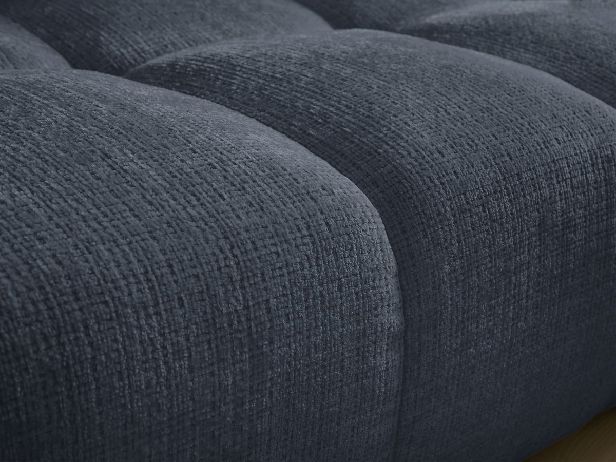 Bobochic Anakin Sofa 3-Sitzer, 2 Kissen Strukturstoff Dunkelblau
