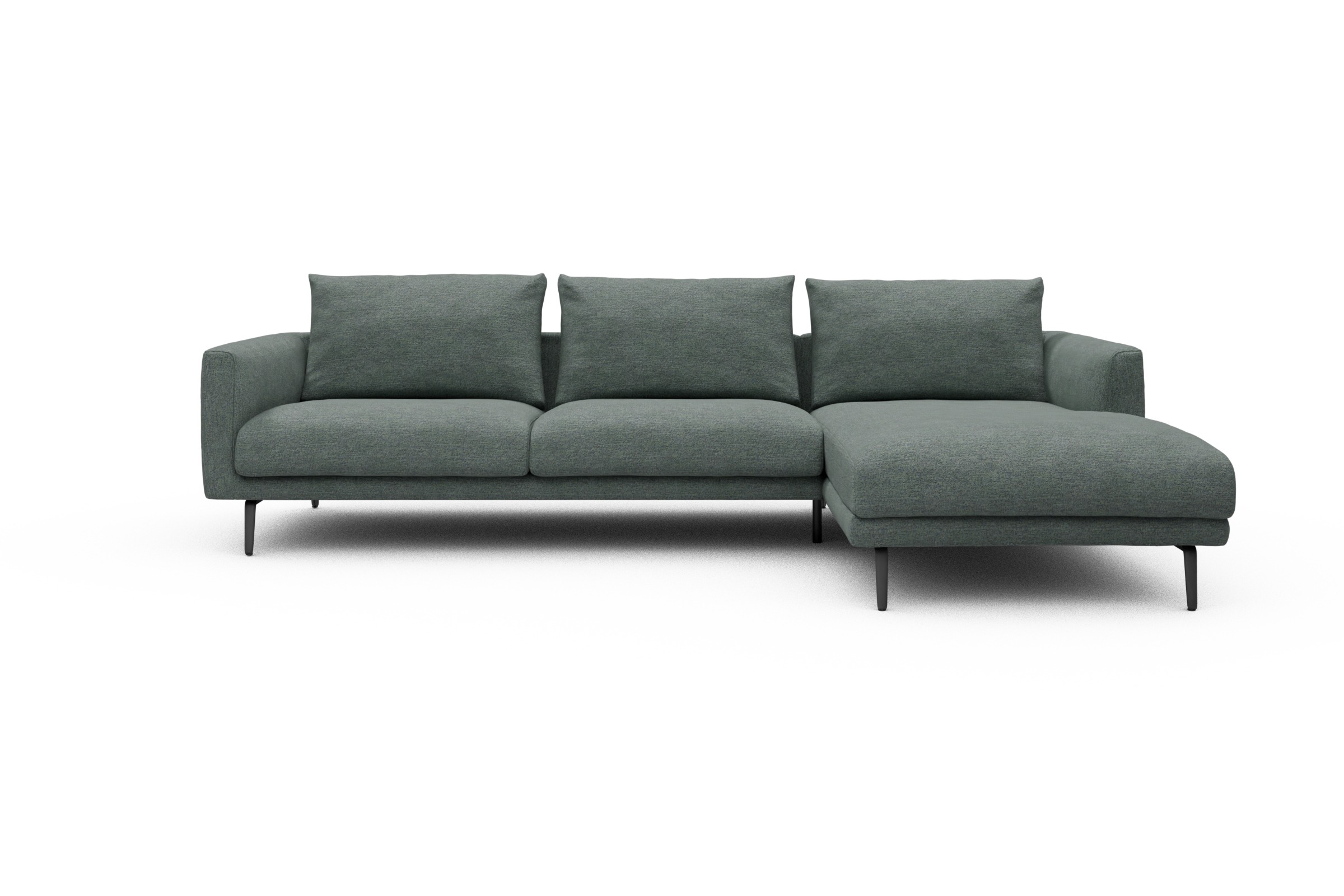 Skandi Home Ecksofa Karl Chaiselongue rechts mit 2,5-Sitzer Carreno-Ice-Blue moebelfaktor