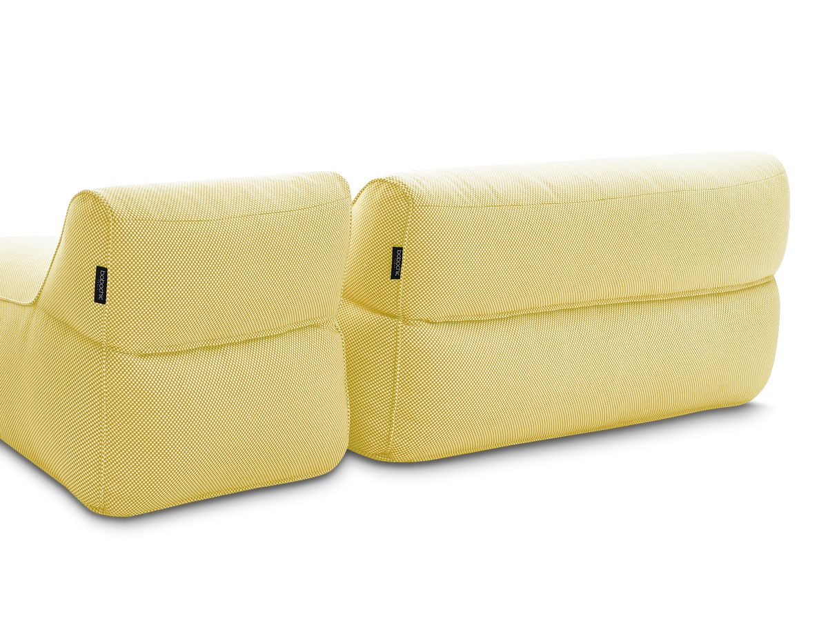 Bobochic Riviera Gartensofa 5-Sitzer mit Pouf Melange-Stoff Gelb