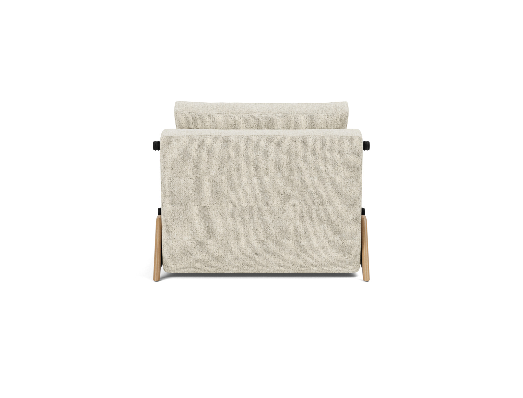 Schlafsessel Cubed 90 Strukturierter Stoff Taura 357-Off-White Beine Eiche