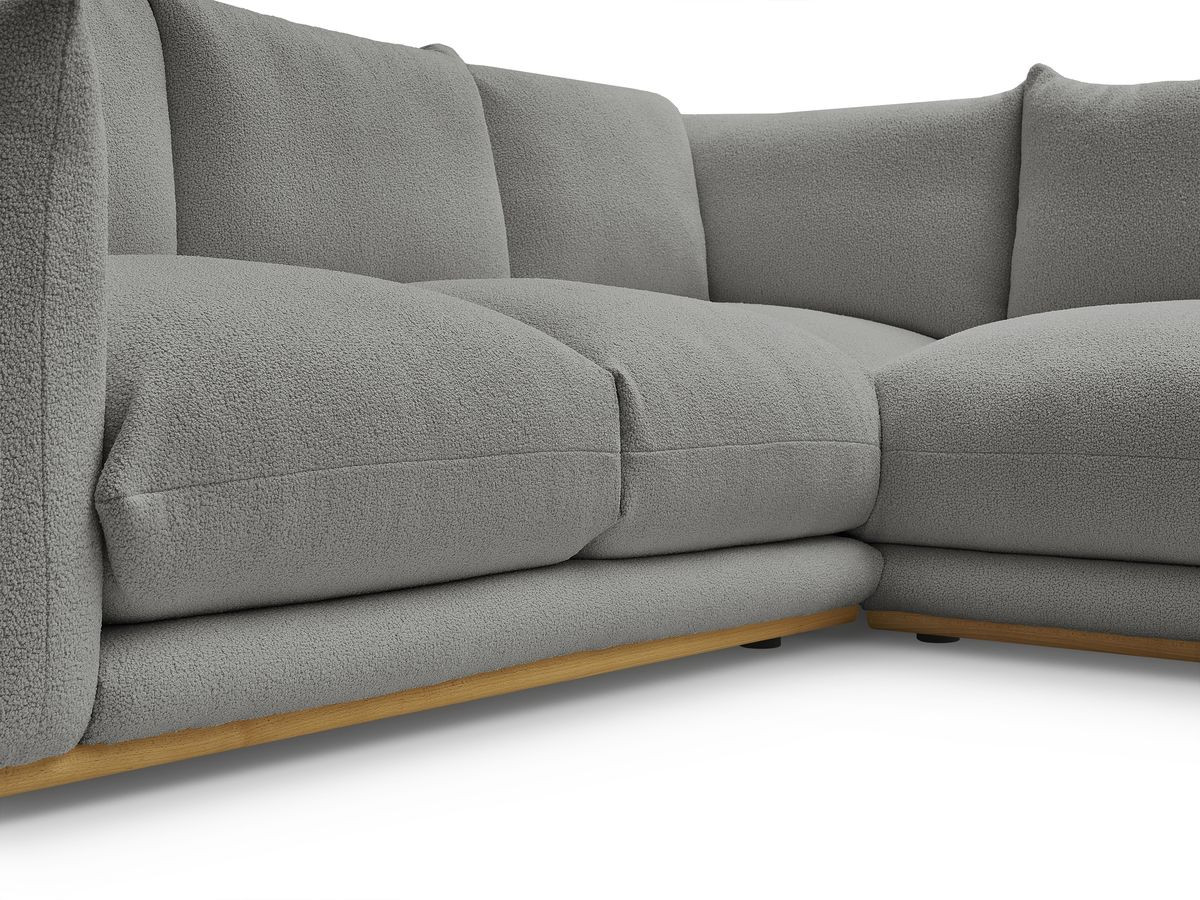 Bobochic Ernest Ecksofa mit Pouf Bouclé-Stoff Dunkelgrau