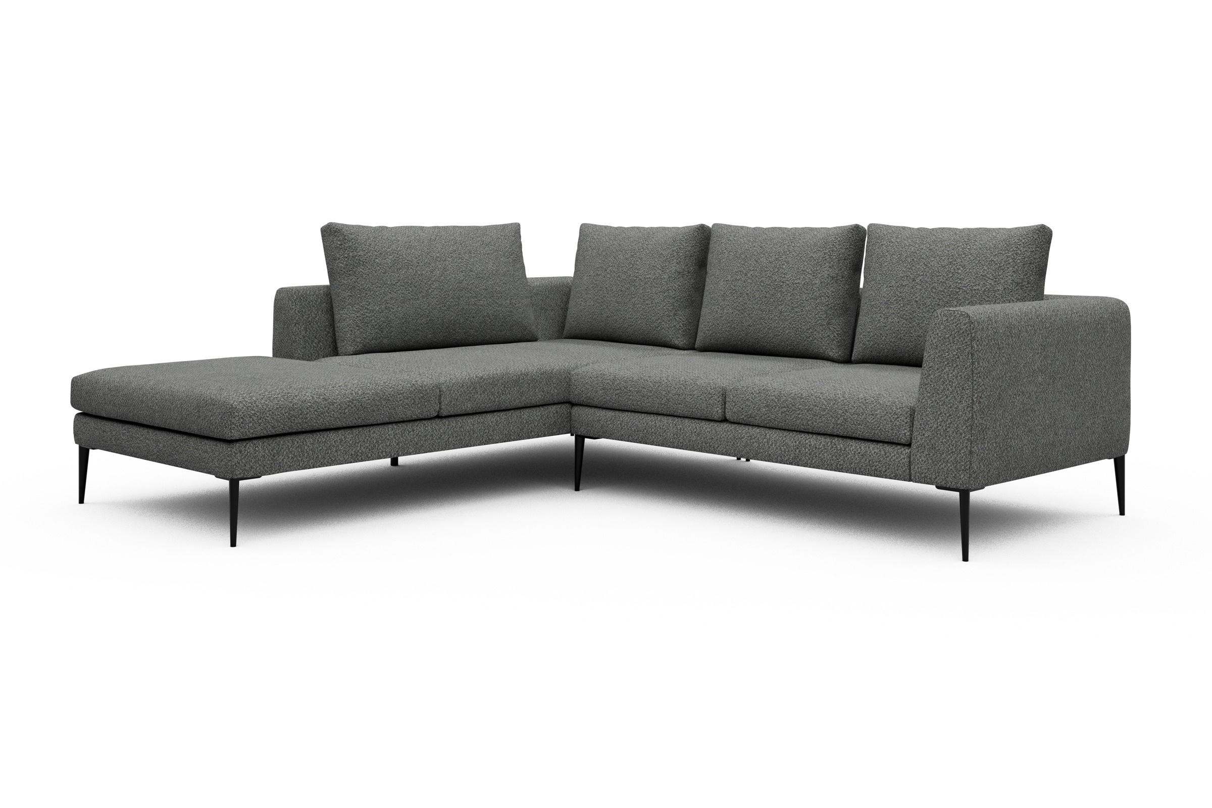 Ecksofa Paul Relax-Ecke links mit 2-Sitzer Vanora-Warm-Grey