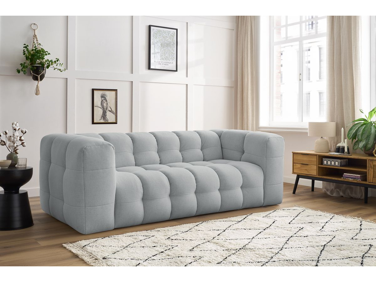 Bobochic Cloud Sofa 3-Sitzer Stoff Hellgrau