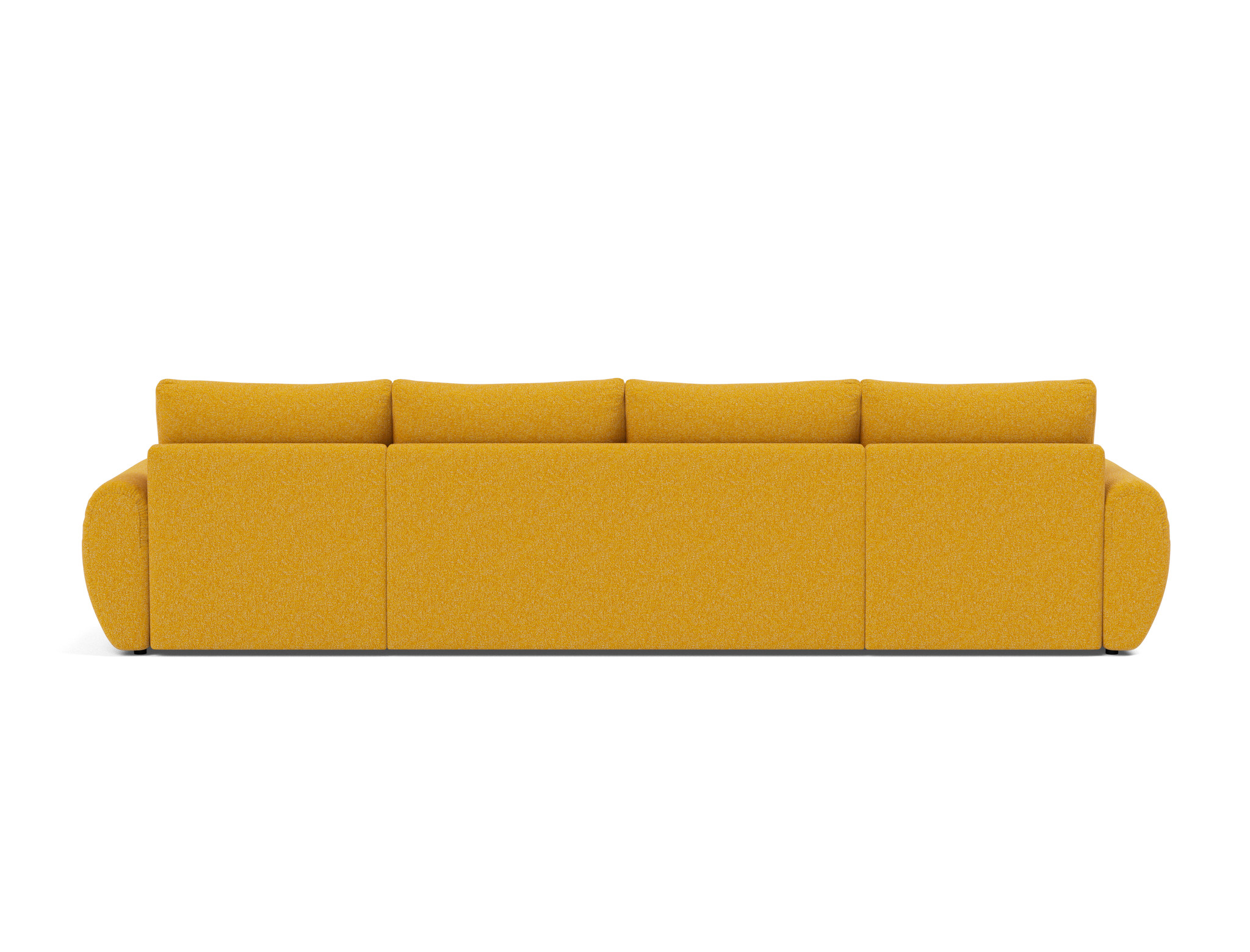 Schlafsofa Norum U-Form mit Curve-Armlehnen Boucle Skandi 536-Ochre