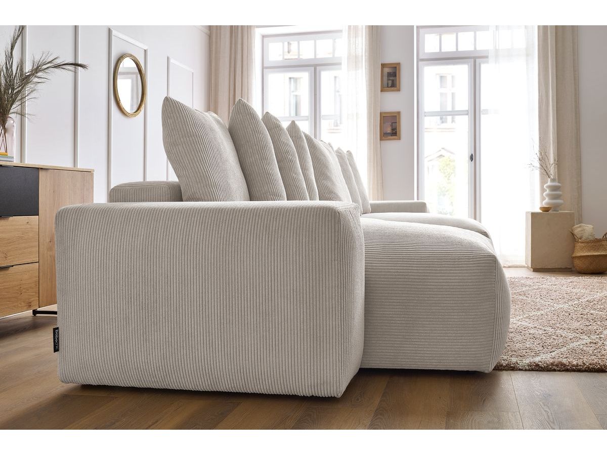 Bobochic Voltaire Wohnlandschaft 420 × 165 cm Cordsamt Beige