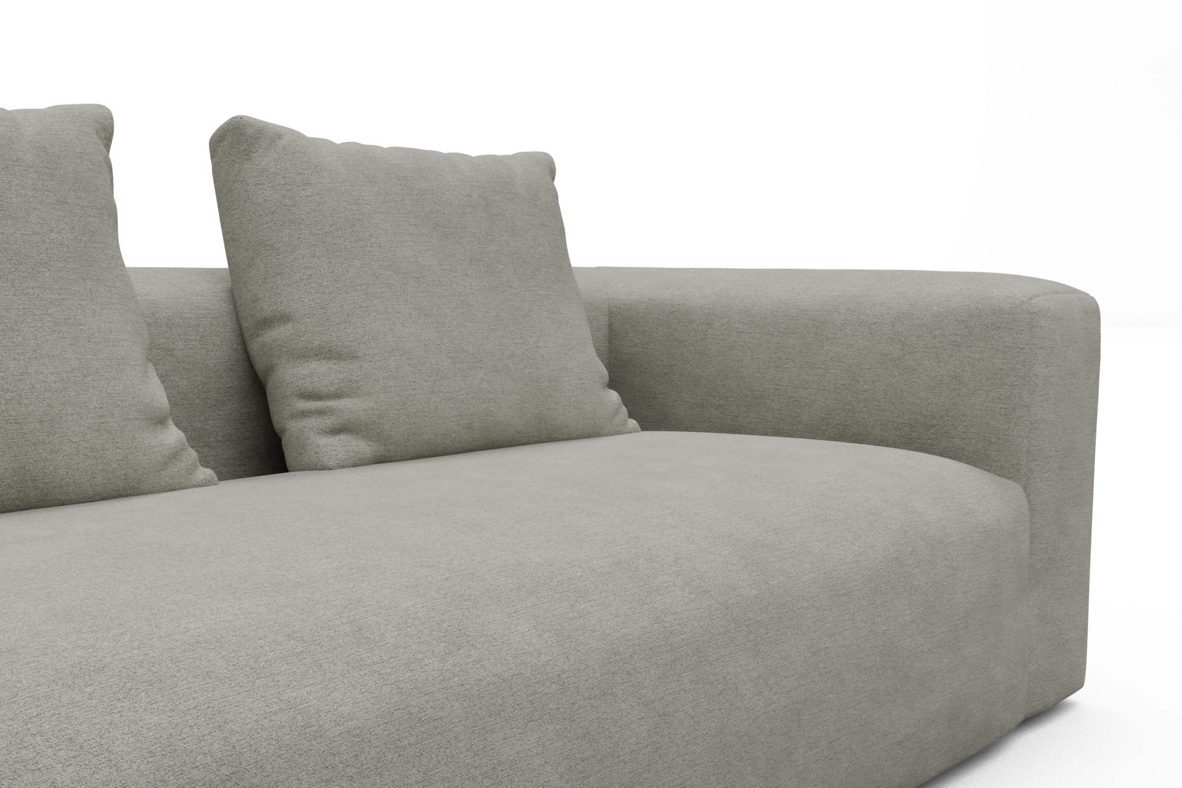 Wohnlandschaft Fred mit 2-Sitzer und Chaiselongue beidseitig Carreno-Moon-Stone-White