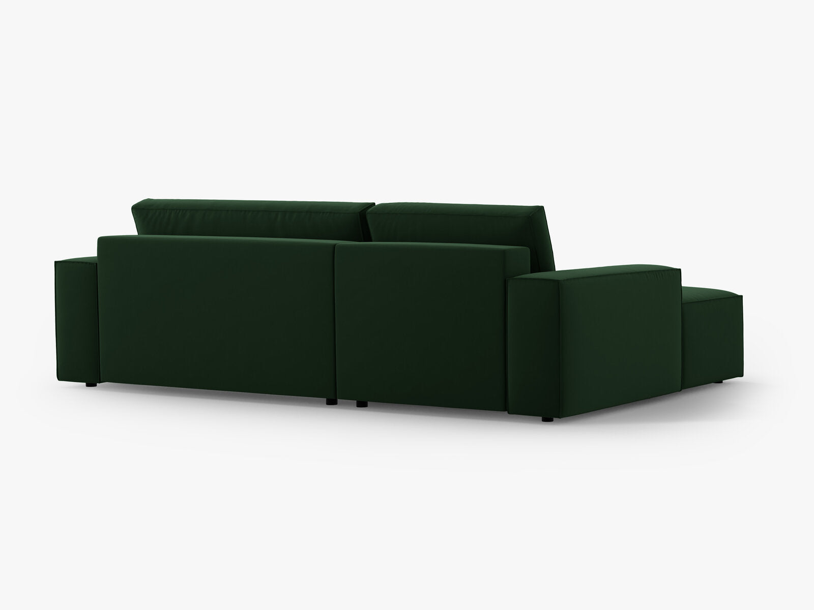Micadoni Schlaf-Ecksofa Jodie 3-Sitzer Links Samt Flaschengrün