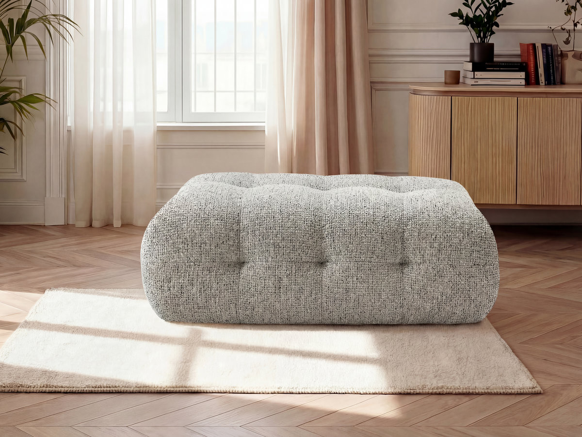 Bobochic Laura Pouf 135 × 84 cm Melange-Stoff Taupe