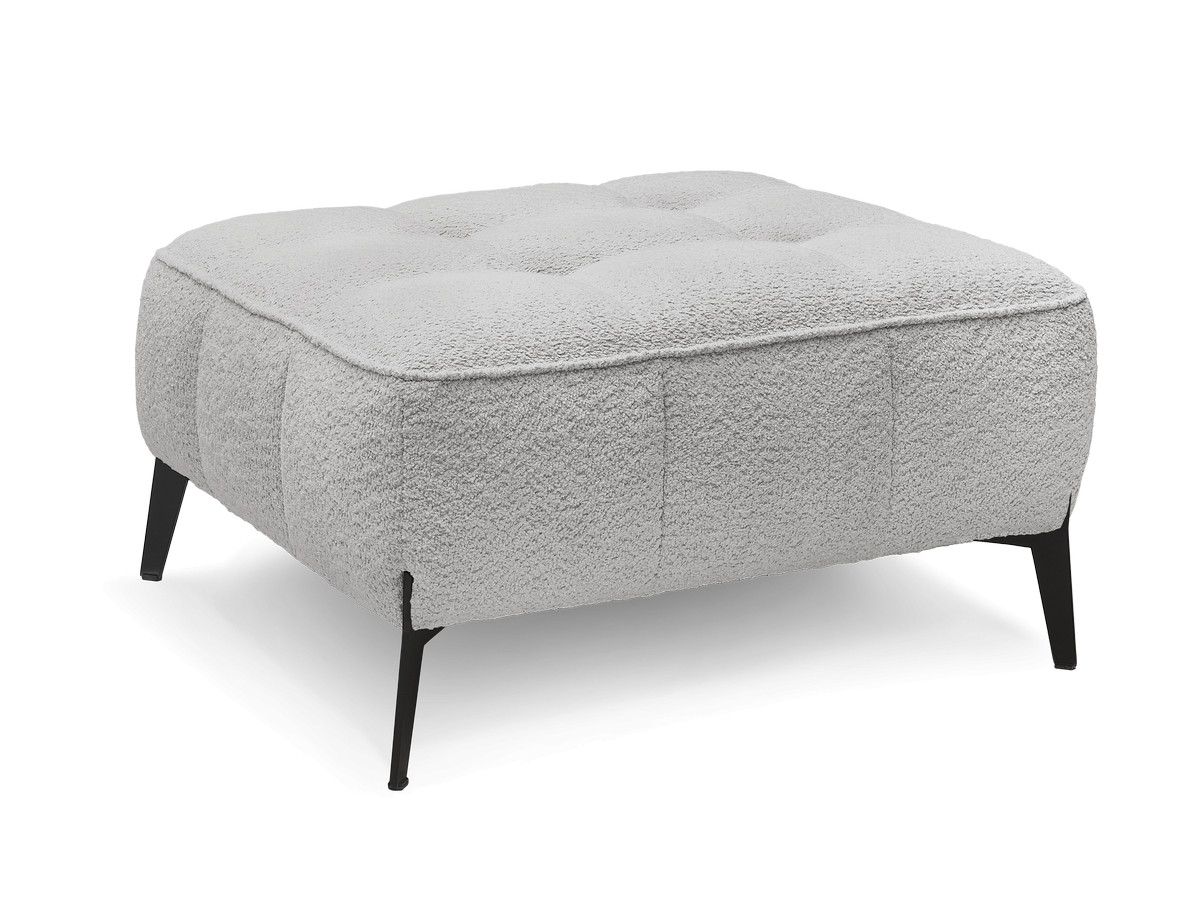 Bobochic Anis Pouf Bouclé-Stoff Hellgrau