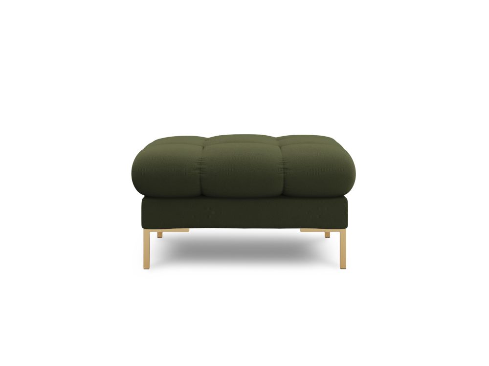Cosmopolitan Design Pouf Bali Strukturierter Stoff Neve Grün Beine Gold