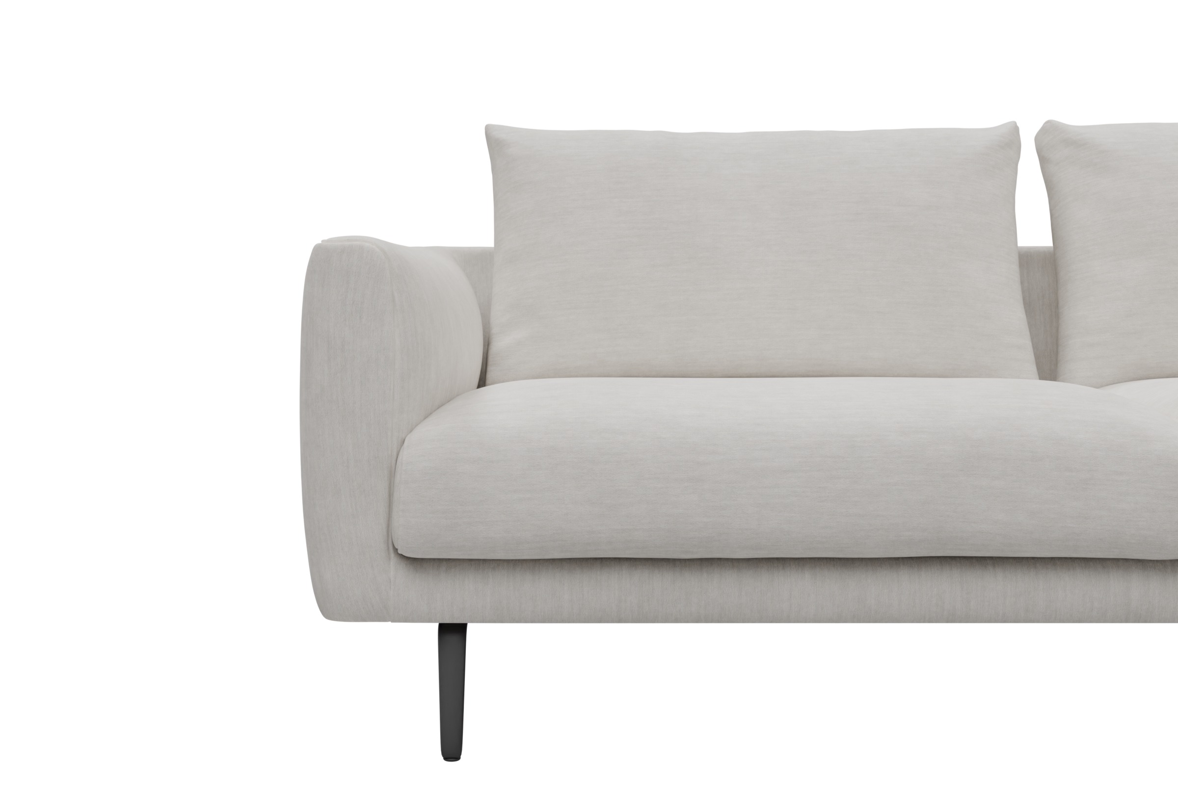 Ecksofa Karl Relax-Ecke rechts mit 2,5-Sitzer Vivus-Dusty-Off-White