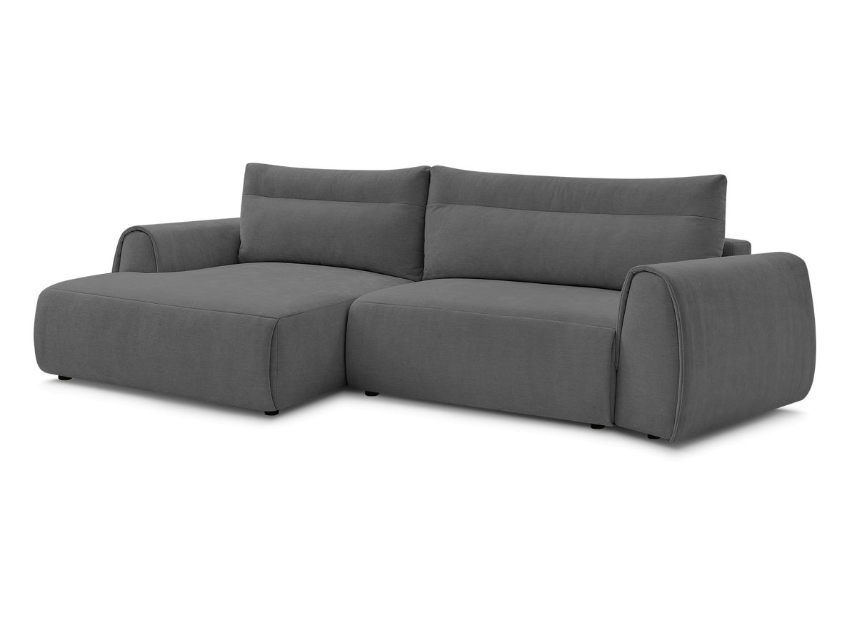 Bobochic Aden Ecksofa 293 × 152 cm Stoff Dunkelgrau Ecke links