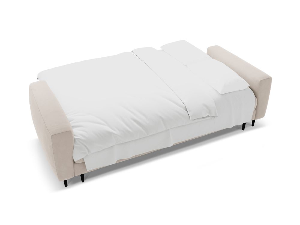 Cosmopolitan Design Schlafsofa Lazio 3-Sitzer Samt Salvador Beige