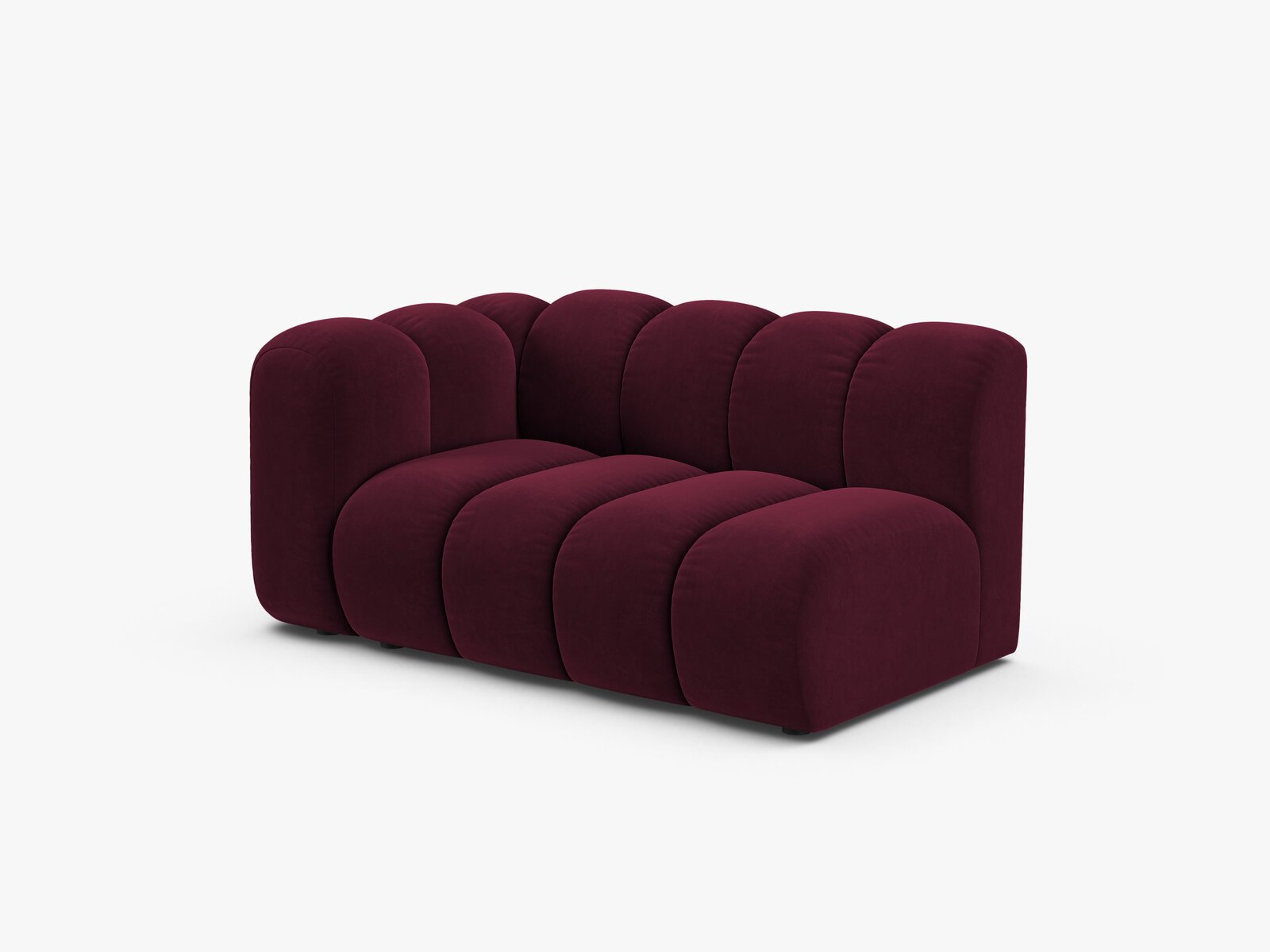 Micadoni Modul Lupine 2-Sitzer Links Samt Venus Burgunder