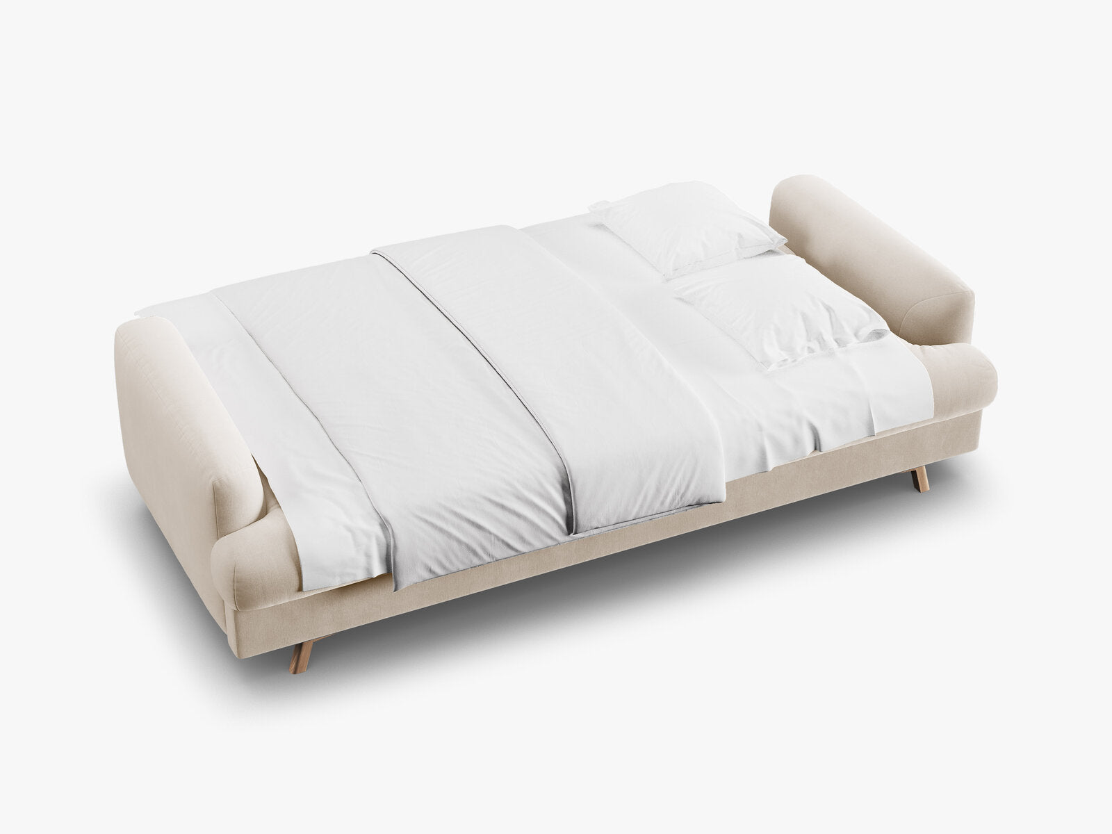 Micadoni Naomi Sofa Mit Bettfunktion Und Stauraum Samt Salvador Beige