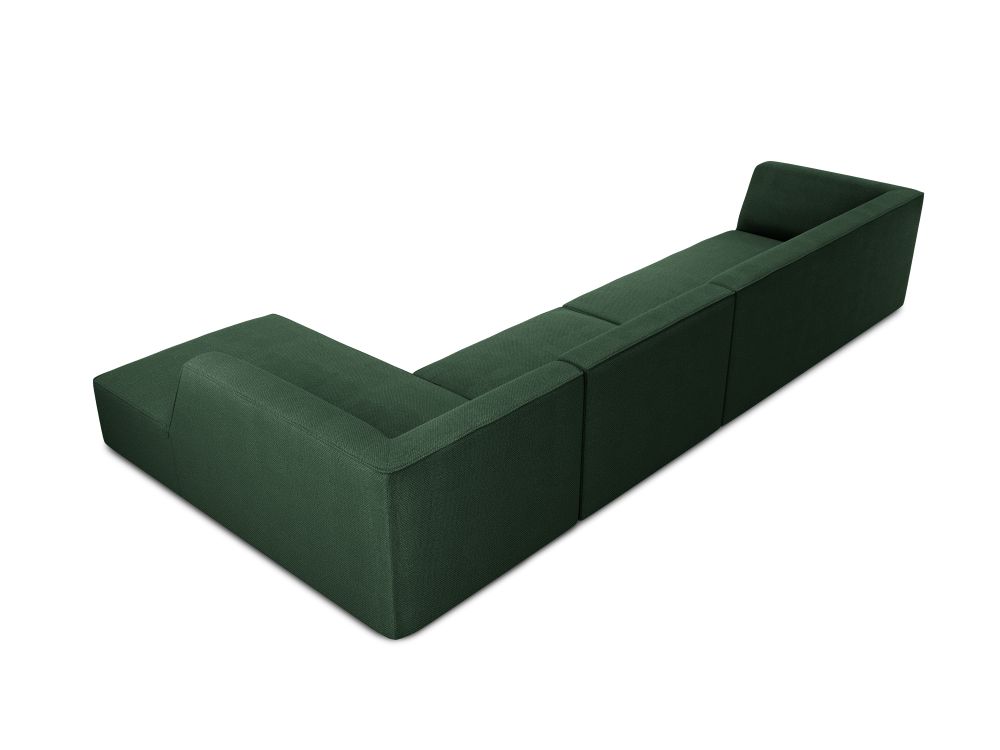 Cosmopolitan Design Ecksofa Siena 5-Sitzer Strukturierter Stoff Ottawa Grün Rechts