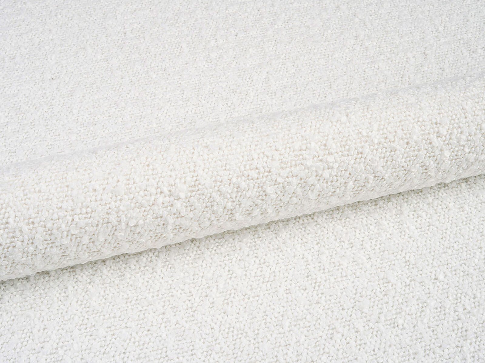 Micadoni Polsterbett mit Kopfteil Linea Boucle Baloo Weiß 160x200
