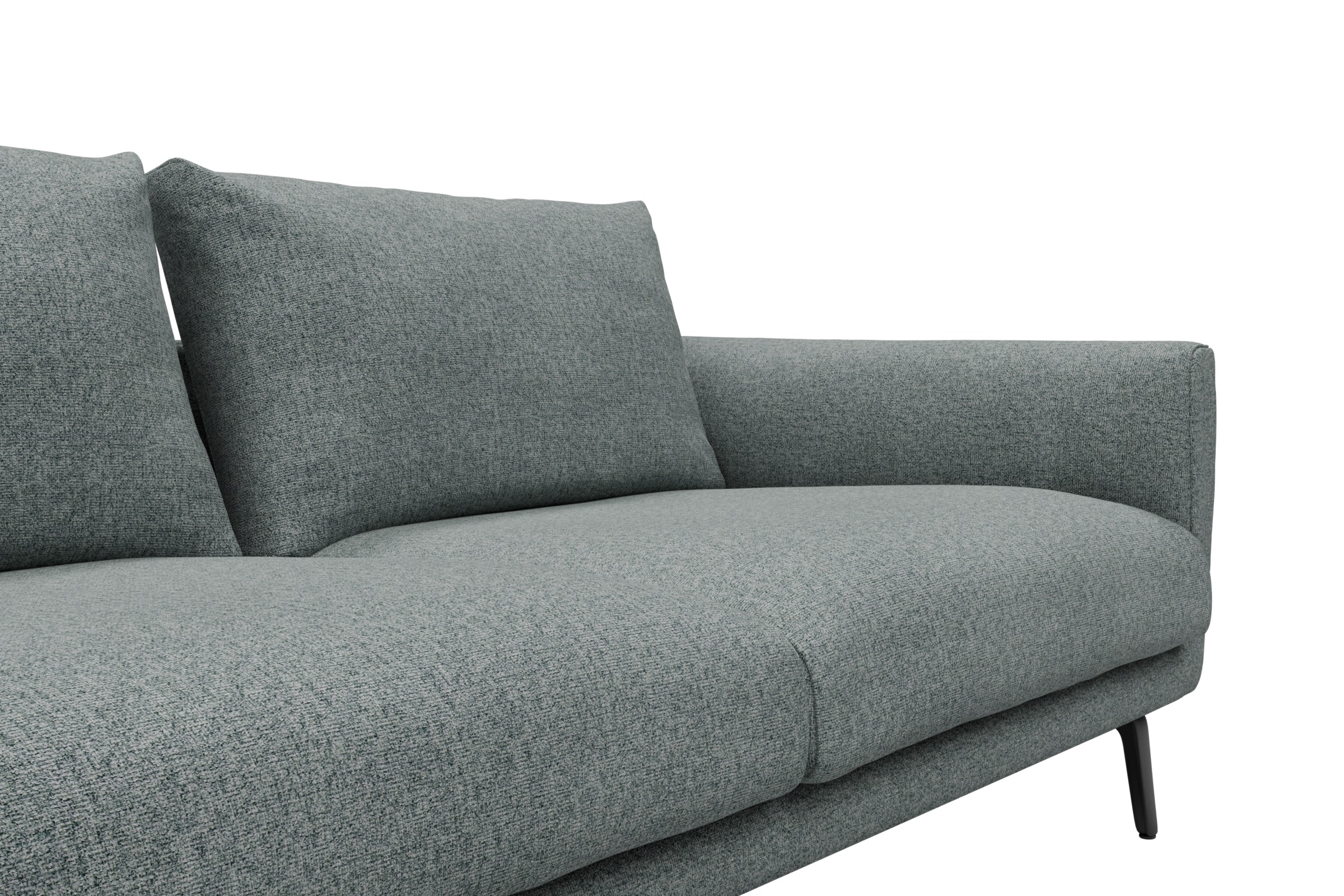 Ecksofa Karl Chaiselongue links mit 2,5-Sitzer Casone-Light-Mixed-Green