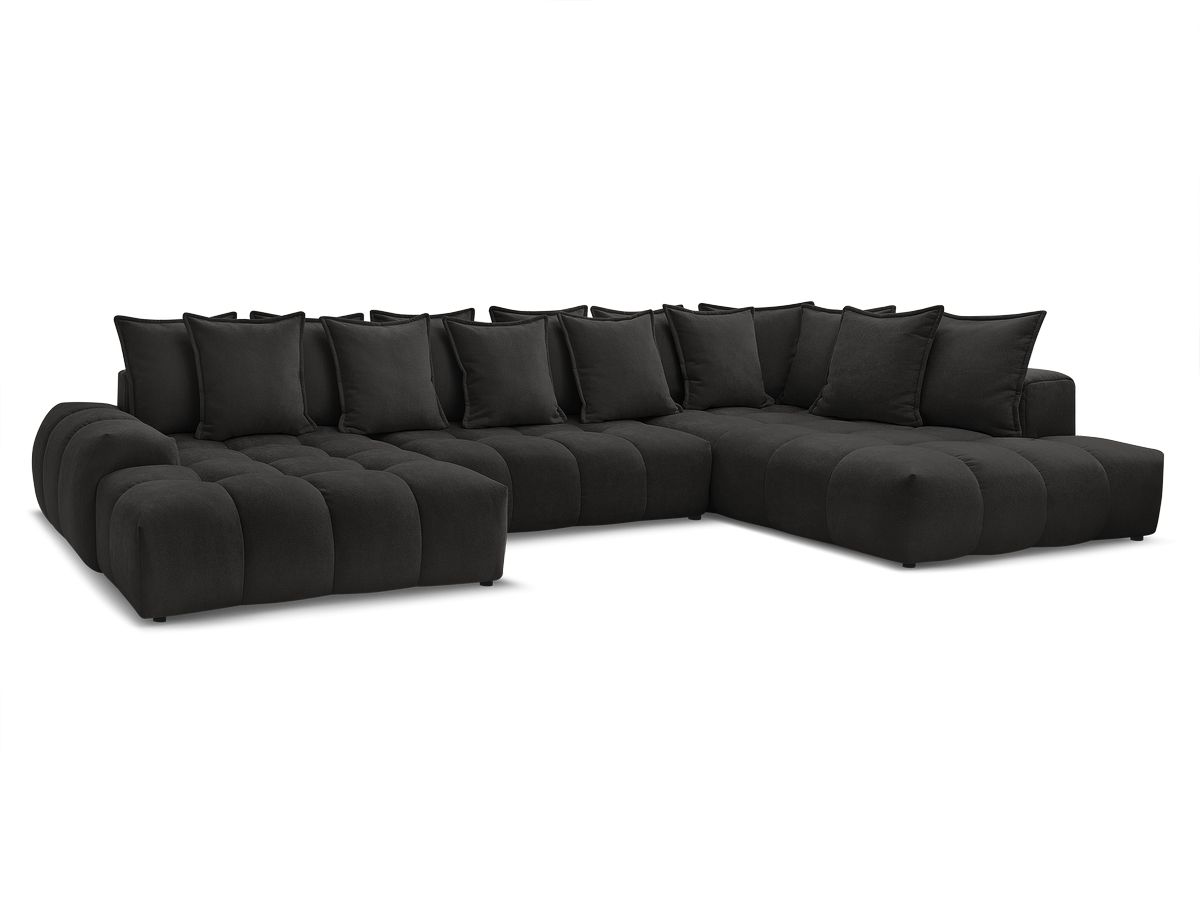 Bobochic Everest Wohnlandschaft, 14 Kissen Strukturstoff Schwarz Ecke links