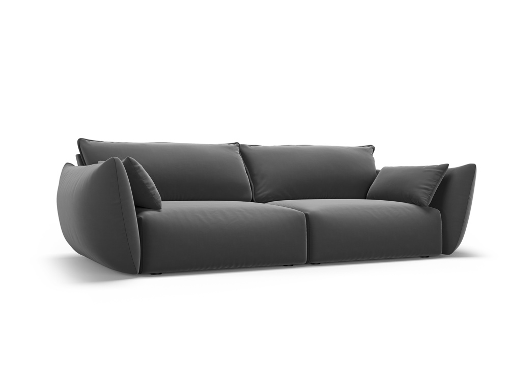 Cosmopolitan Design Sofa Matera 3-Sitzer Samt Salvador Dunkelgrau