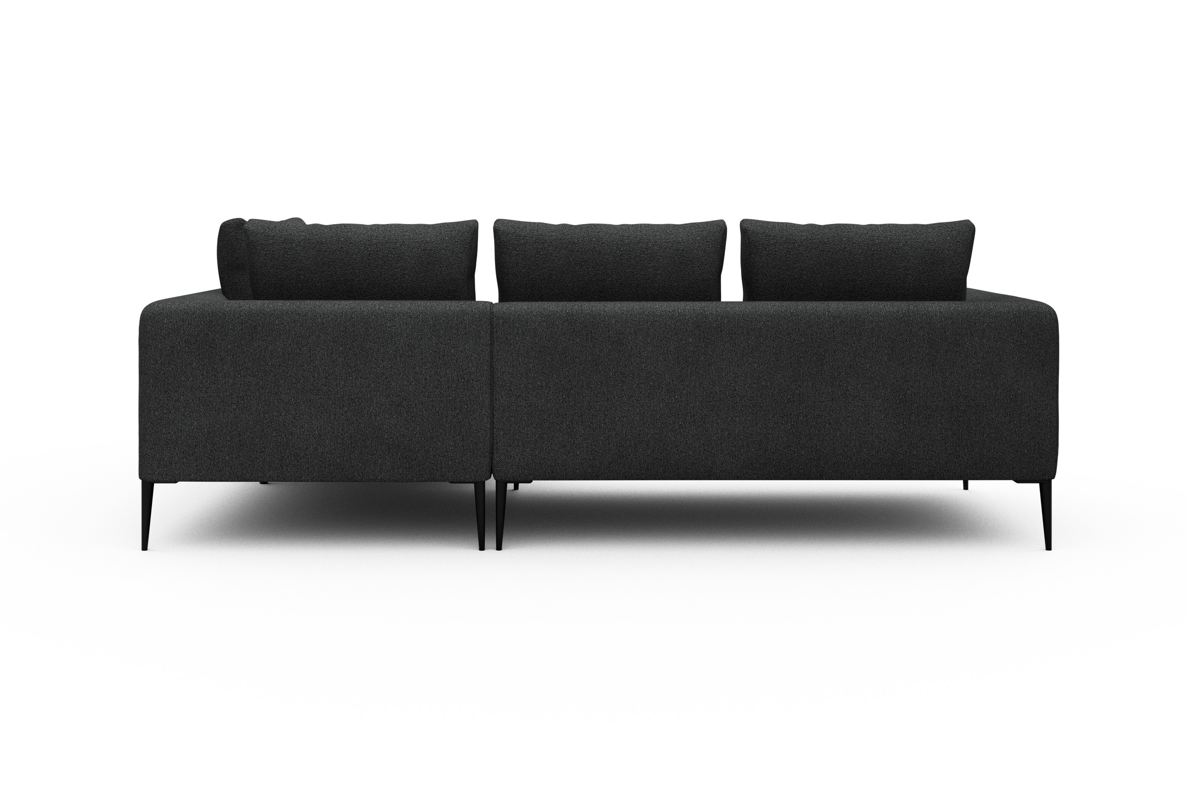 Ecksofa Paul Relax-Ecke rechts mit 2-Sitzer Boucle-Charcoal