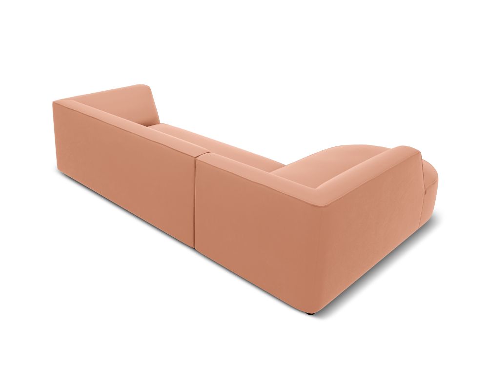 Cosmopolitan Design Ecksofa Siena 4-Sitzer abgerundet Samt Salvador Rosa Links