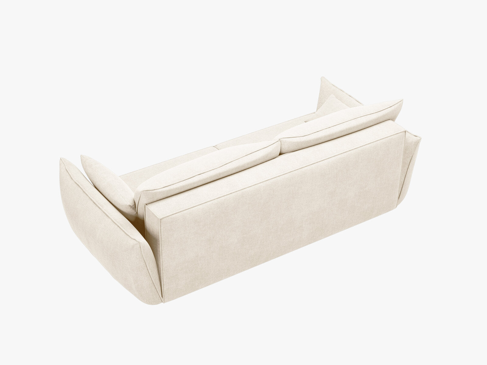 Micadoni Kaelle Schlafsofa 3-Sitzer mit Bettkasten Chenille Over The Horizon Helles Beige