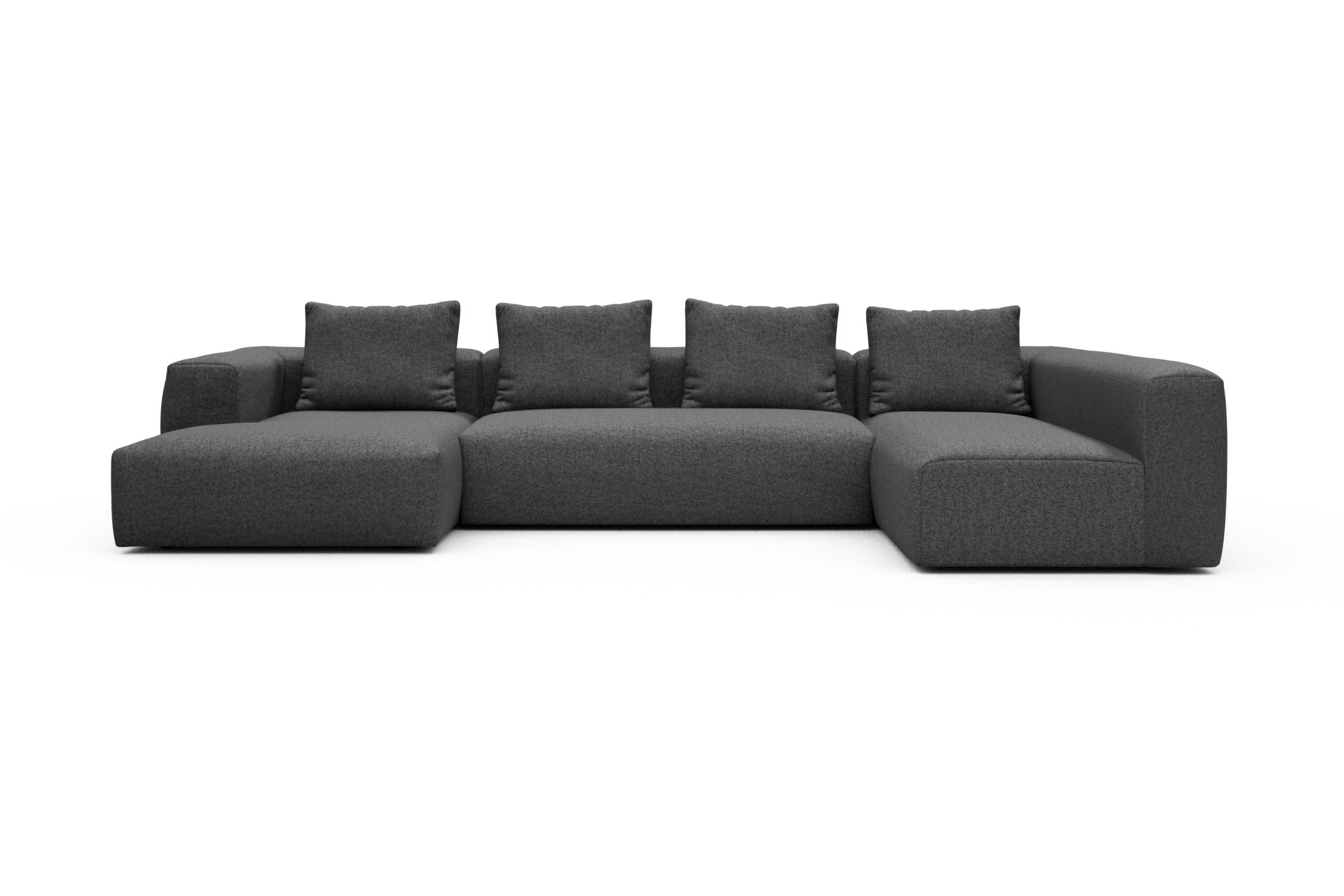 Skandi Home Wohnlandschaft Fred Chaiselongue links mit 2-Sitzer und lange Armlehne rechts Sama-Antracite moebelfaktor