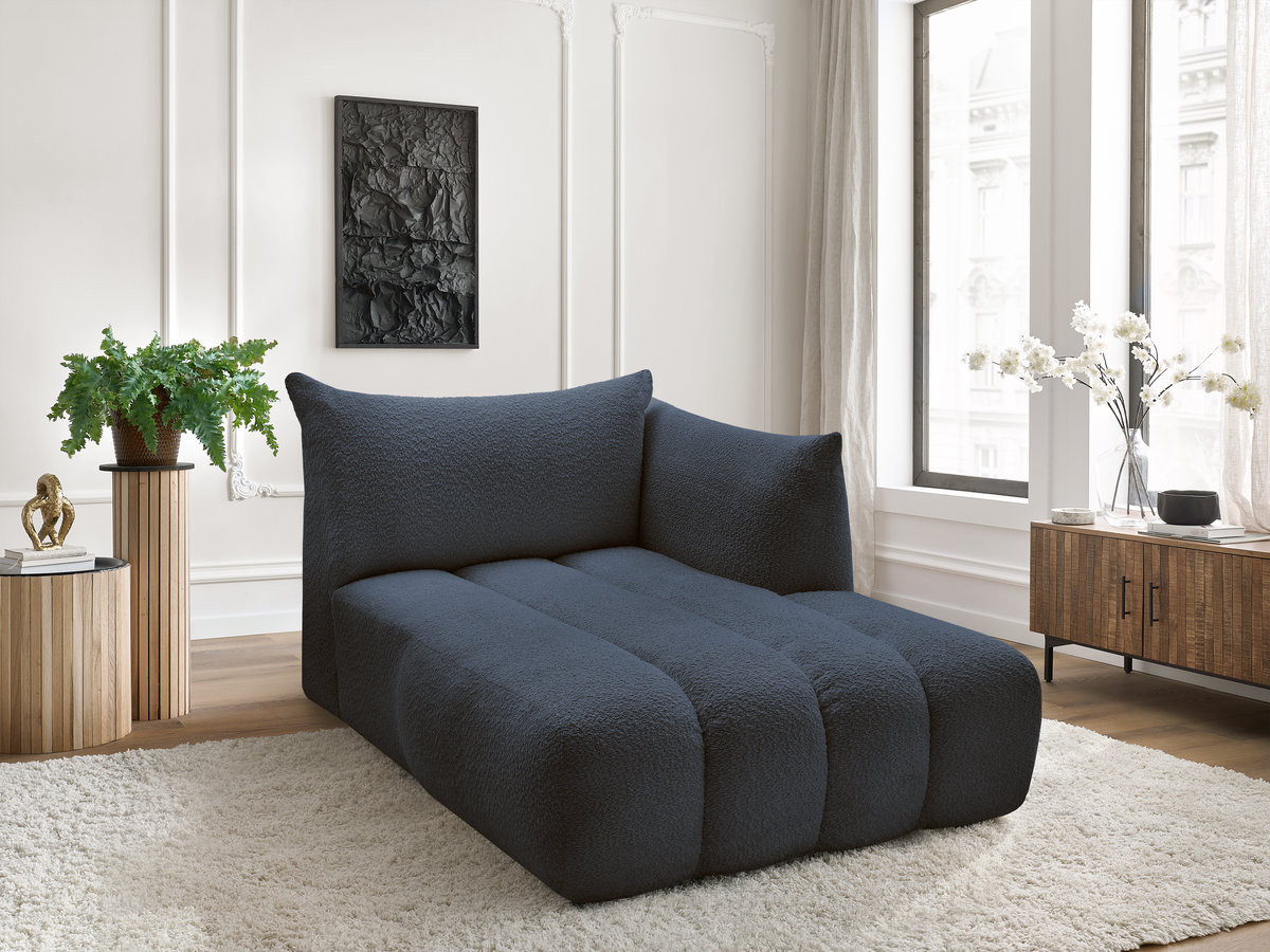 Bobochic Azra Méridienne-Modul Bouclé-Stoff Dunkelblau Ecke rechts