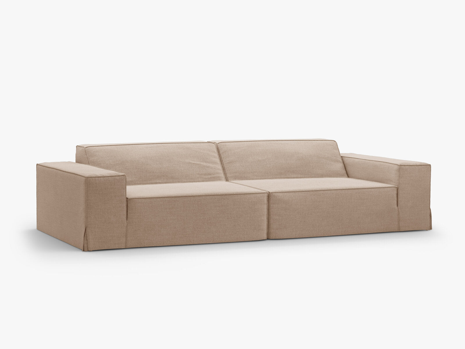 Micadoni Sofa Jodie 4-Sitzer Strukturierter Stoff Lins Sand
