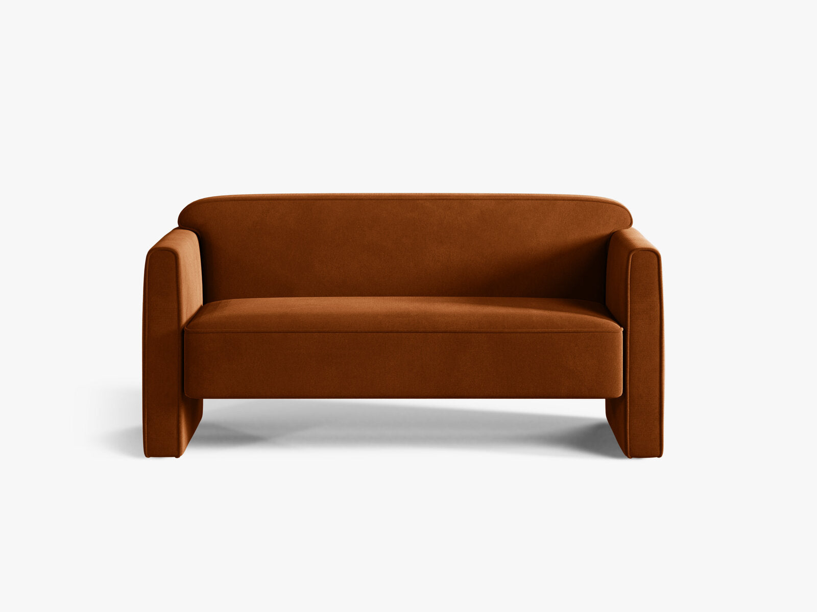 Micadoni Sofa Abby 2-Sitzer Samt Salvador Terrakotta