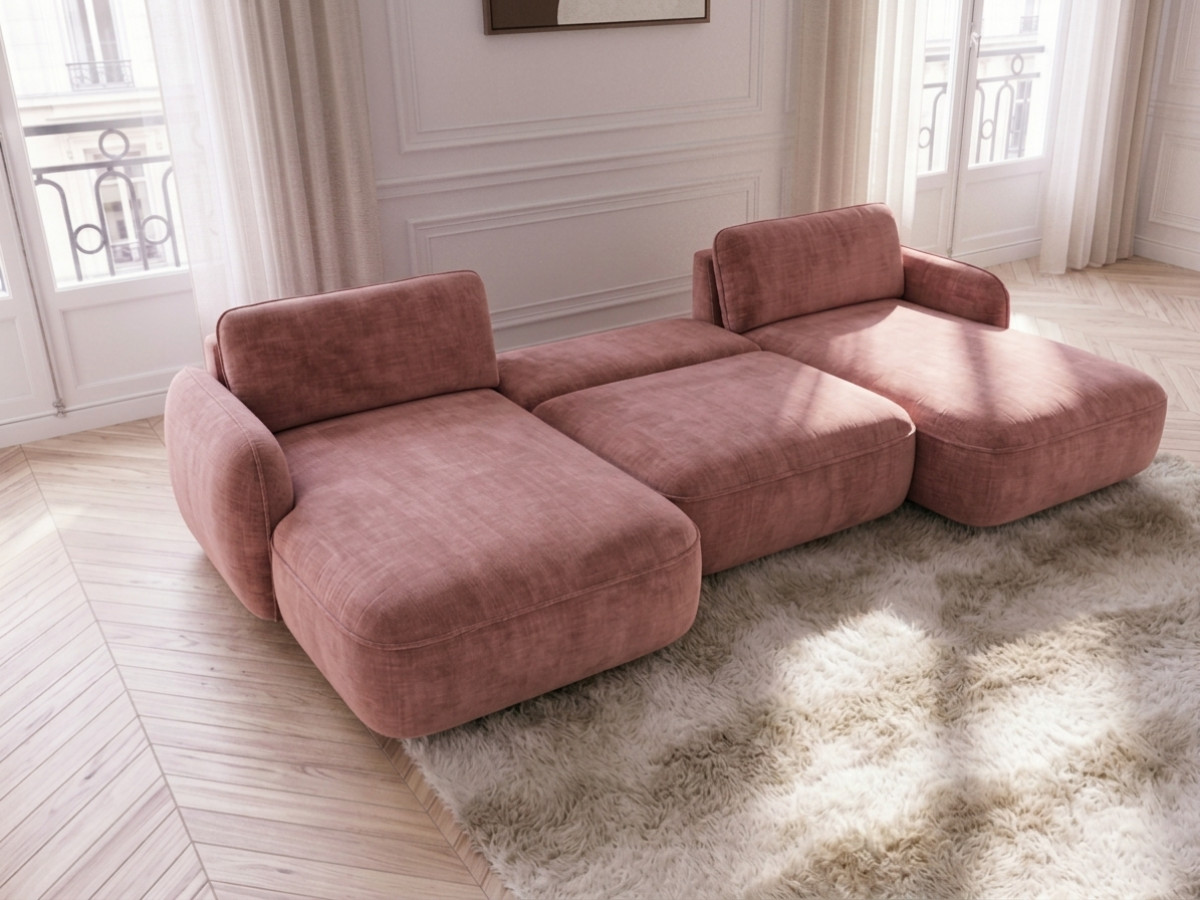 Bobochic Celeste Wohnlandschaft Chenille Rosa